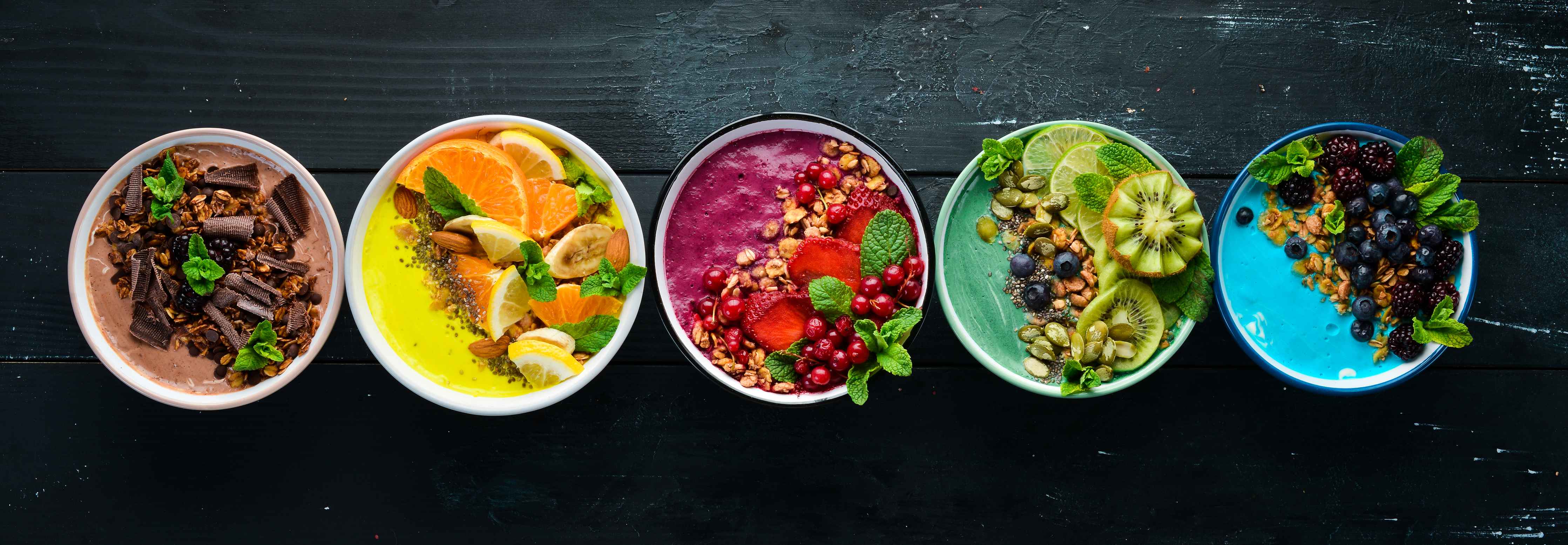 Große Wandbilder-Leckere Frucht-Joghurt-Bowls