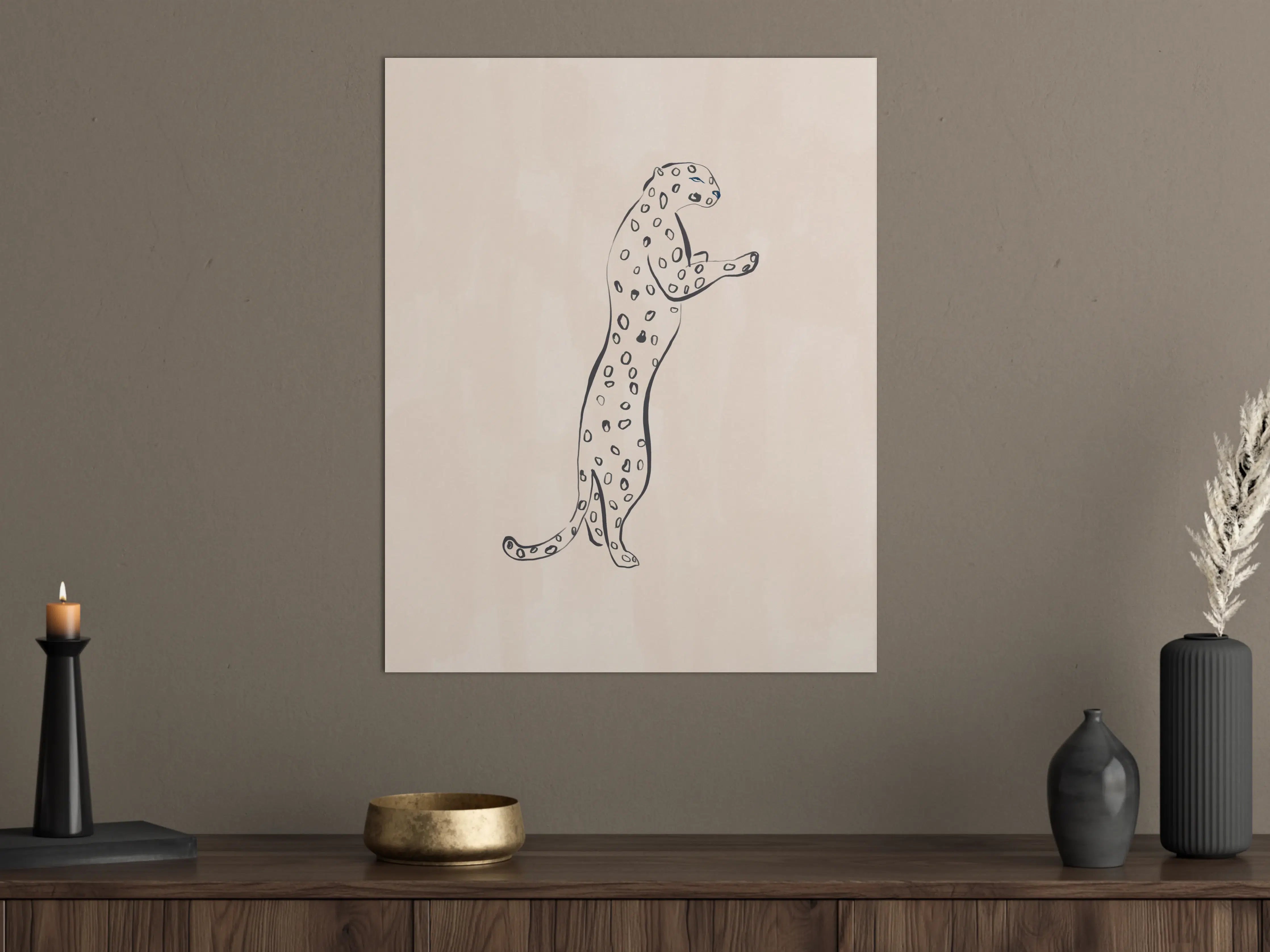 Große Wandbilder - Leopard - Einfache Zeichnung