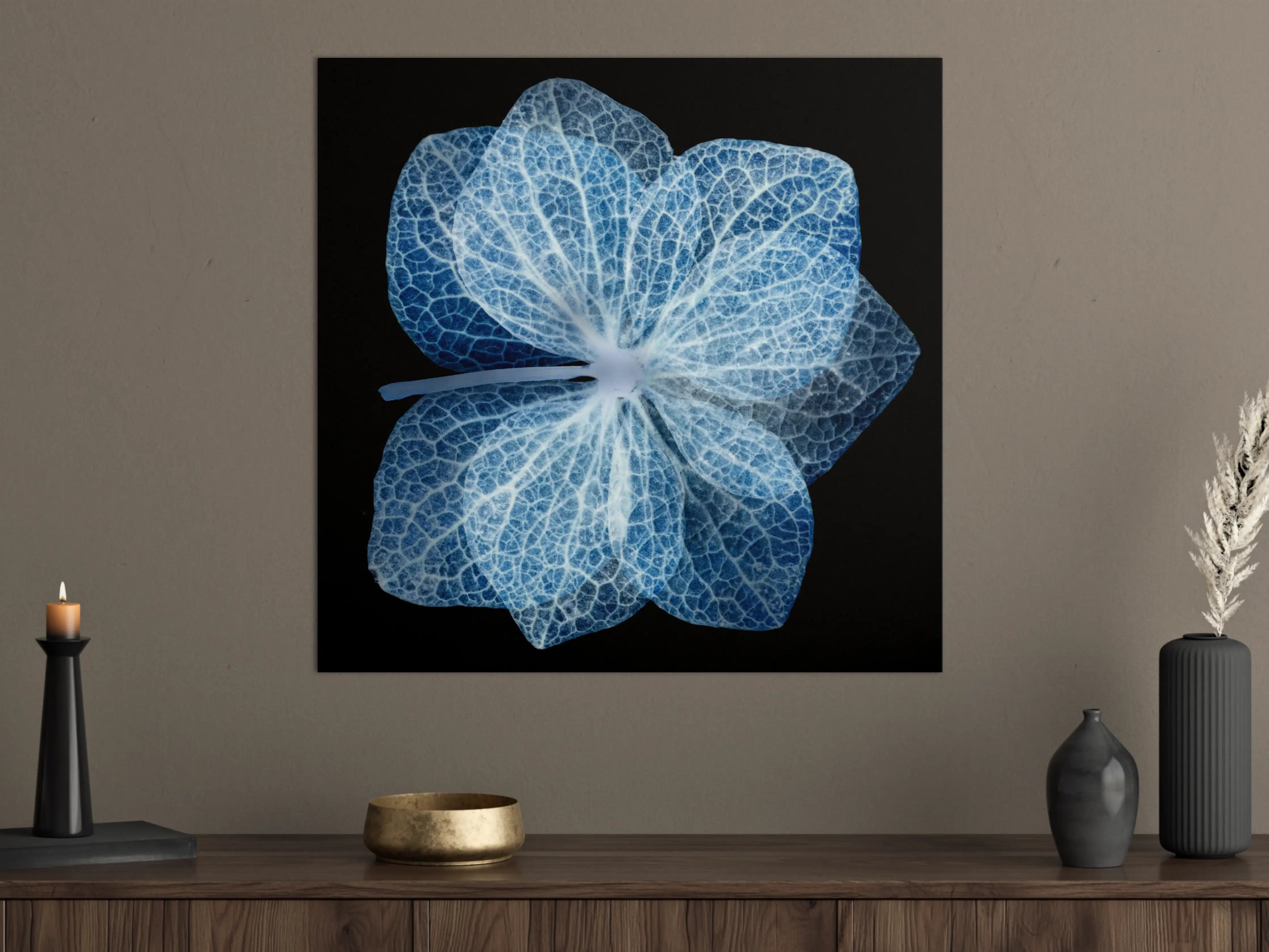 Große Wandbilder - Leuchtende Blume mit transparenter Struktur