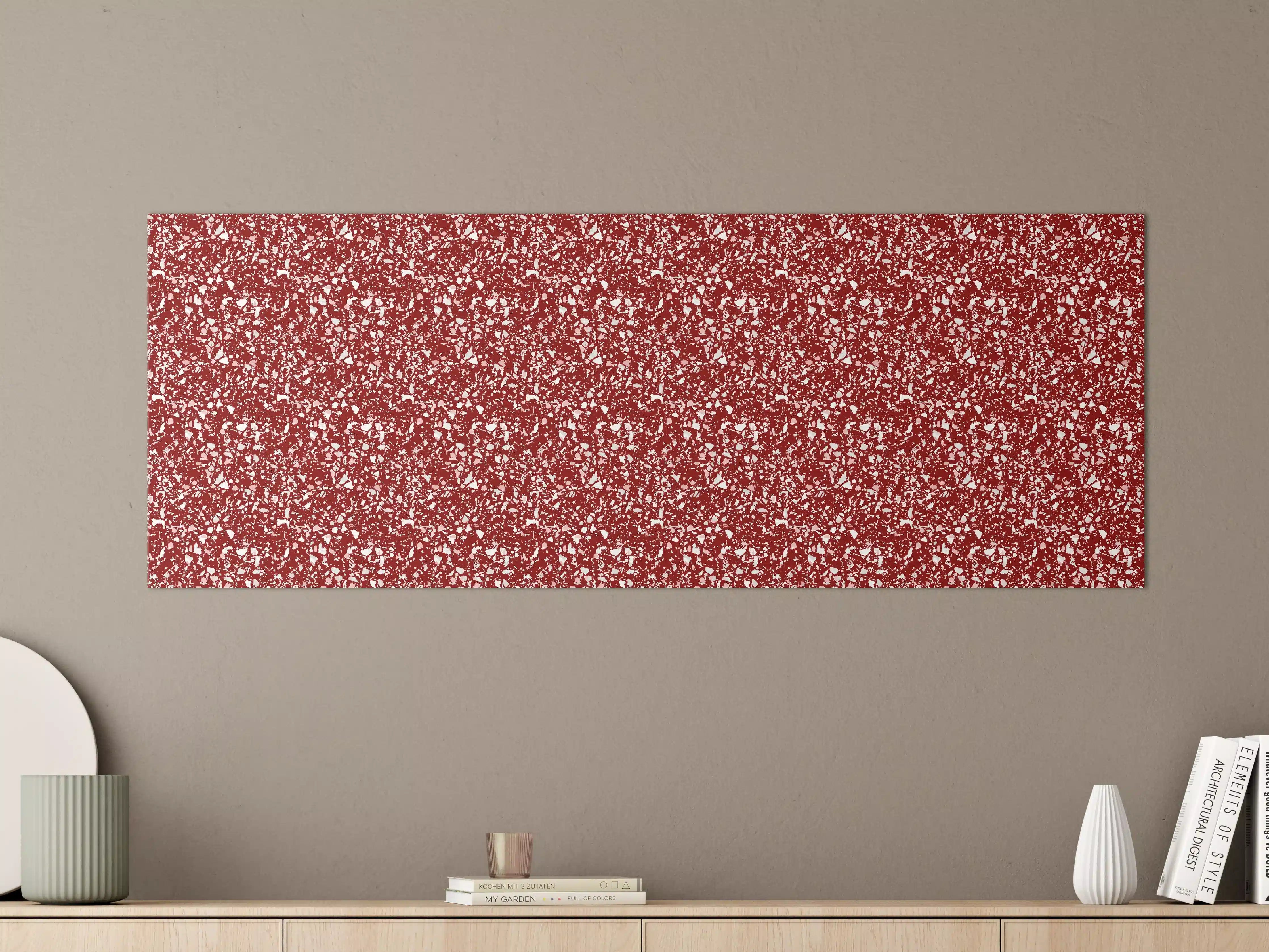 Große Wandbilder - Leuchtende Rot-Weiße Glitzerstruktur