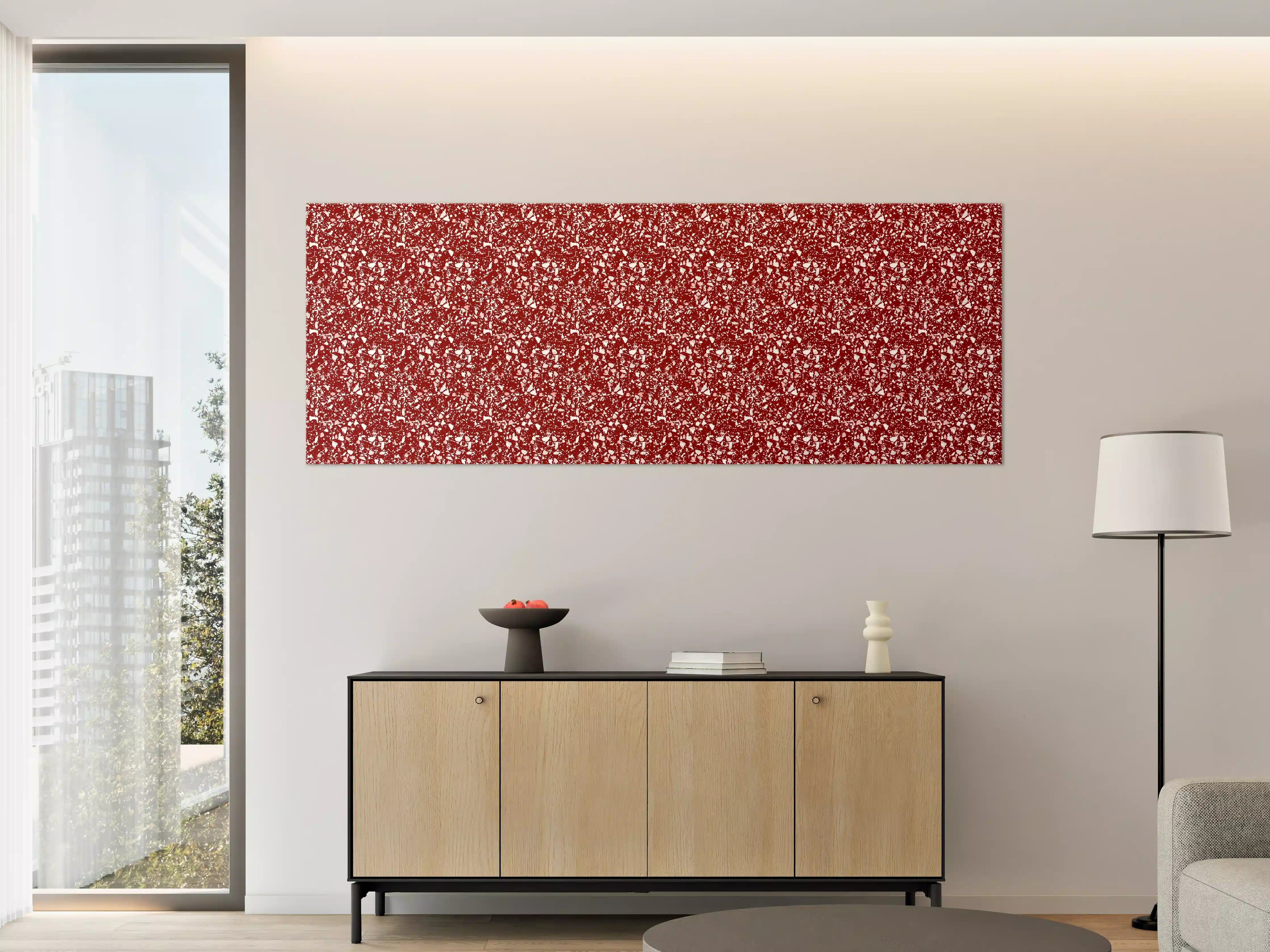 Große Wandbilder - Leuchtende Rot-Weiße Glitzerstruktur
