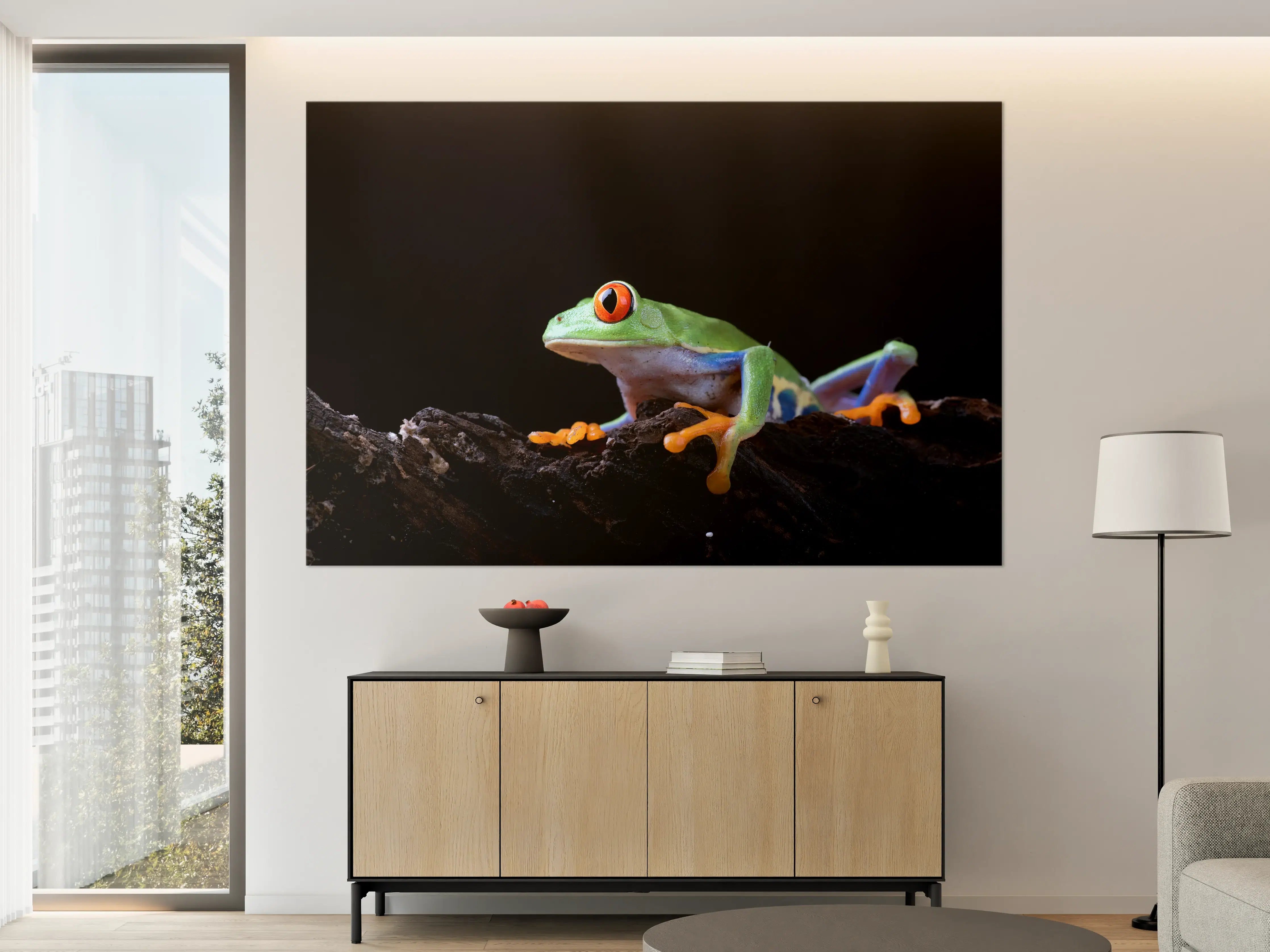 Große Wandbilder - Leuchtende Warnfarbe der Rotaugenlaubfrosch