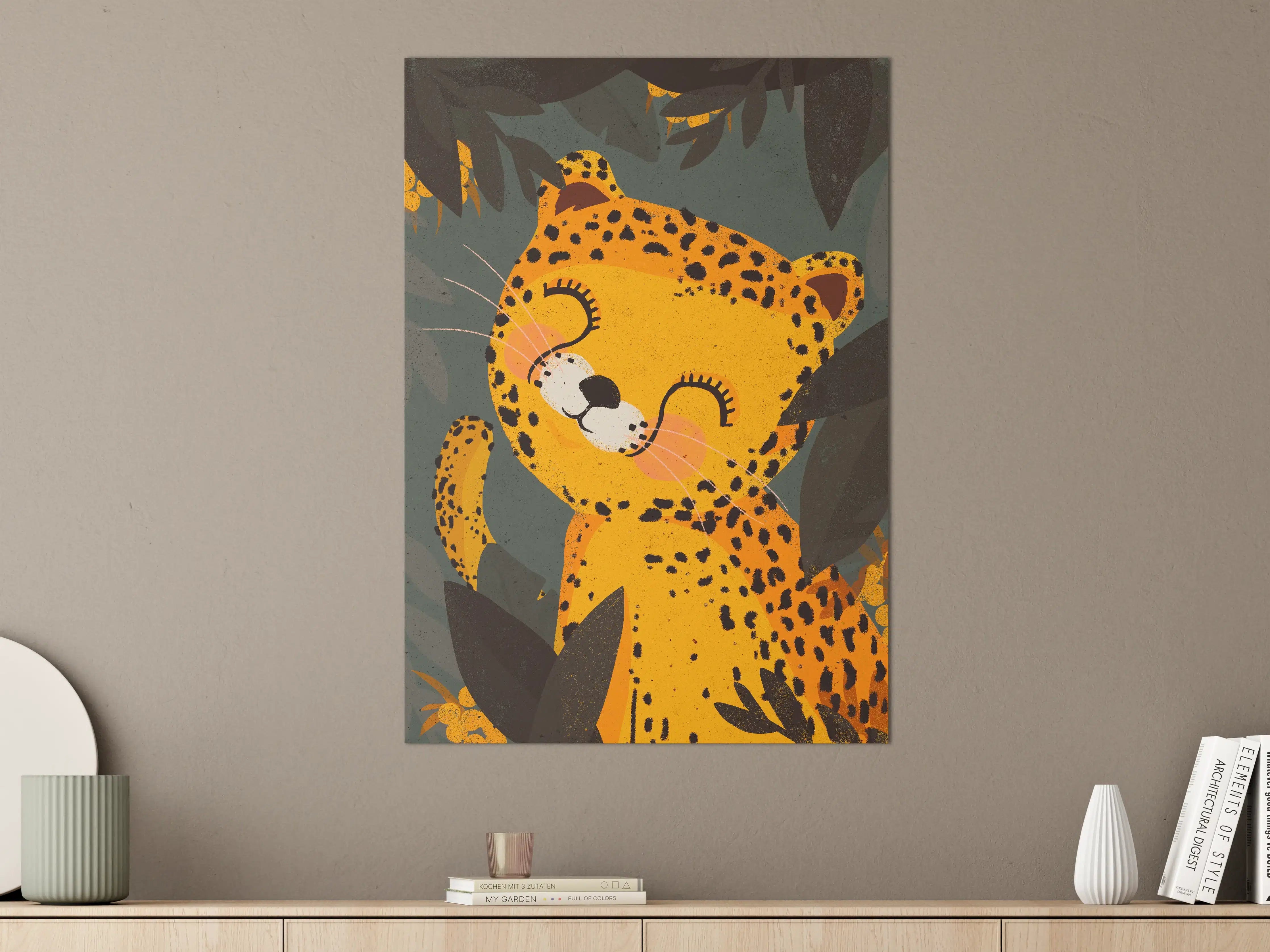 Große Wandbilder - Leuchtendes Leoparden-Kinderzimmermotiv