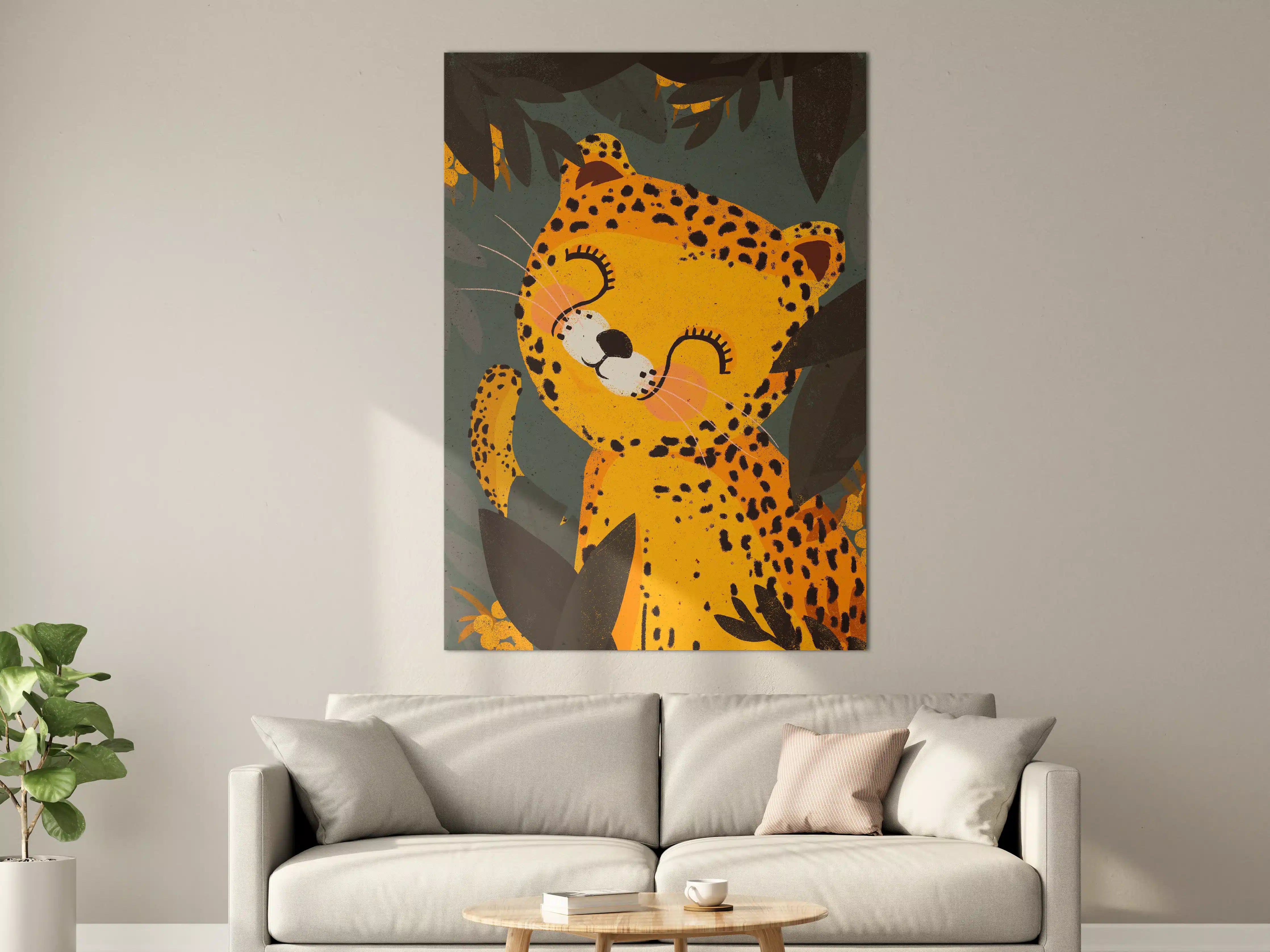 Große Wandbilder - Leuchtendes Leoparden-Kinderzimmermotiv