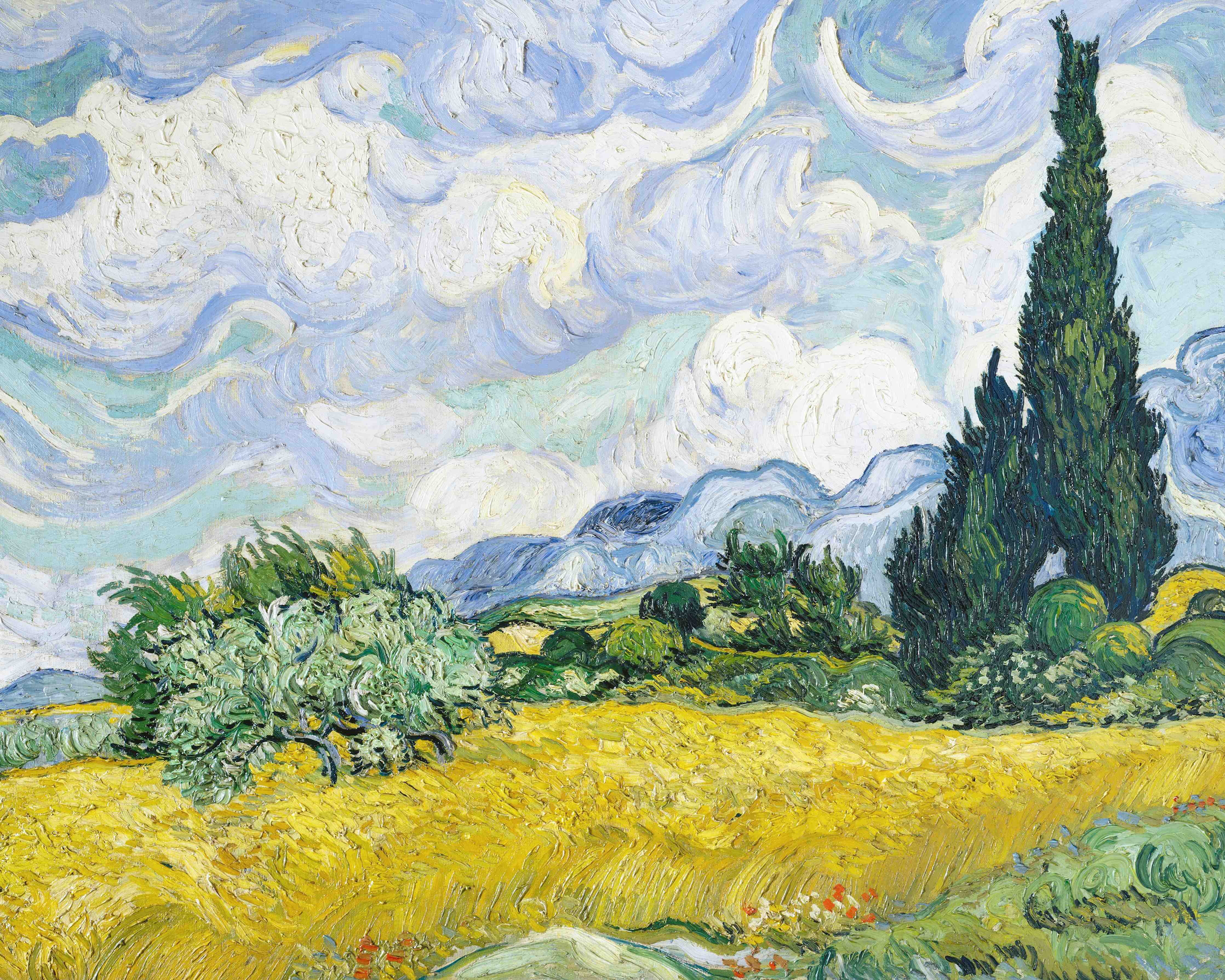 Große Wandbilder-Leuchtendes Weizenfeld unter dramatischem Himmel