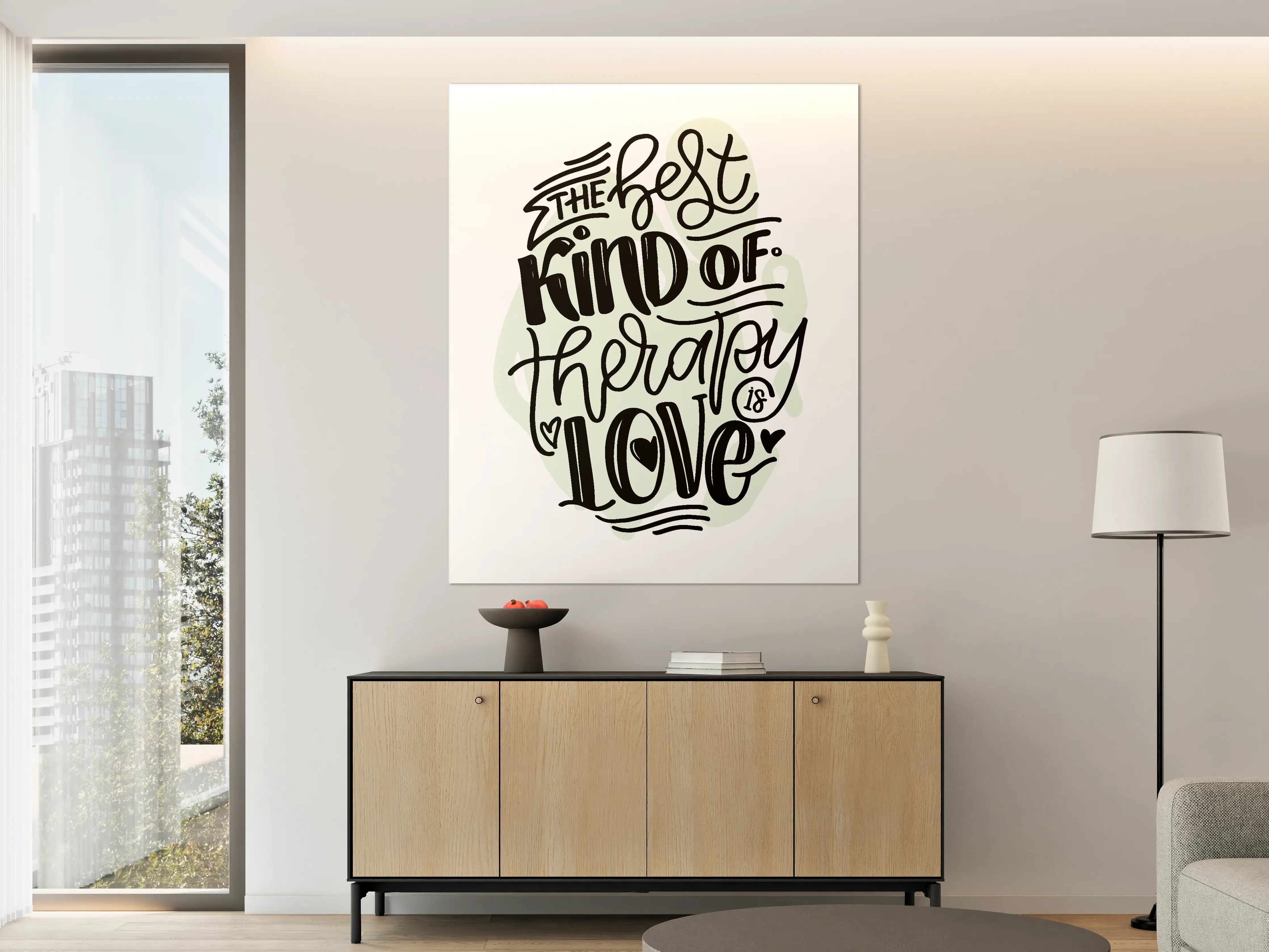 Große Wandbilder - Liebe und Therapie Schriftzug