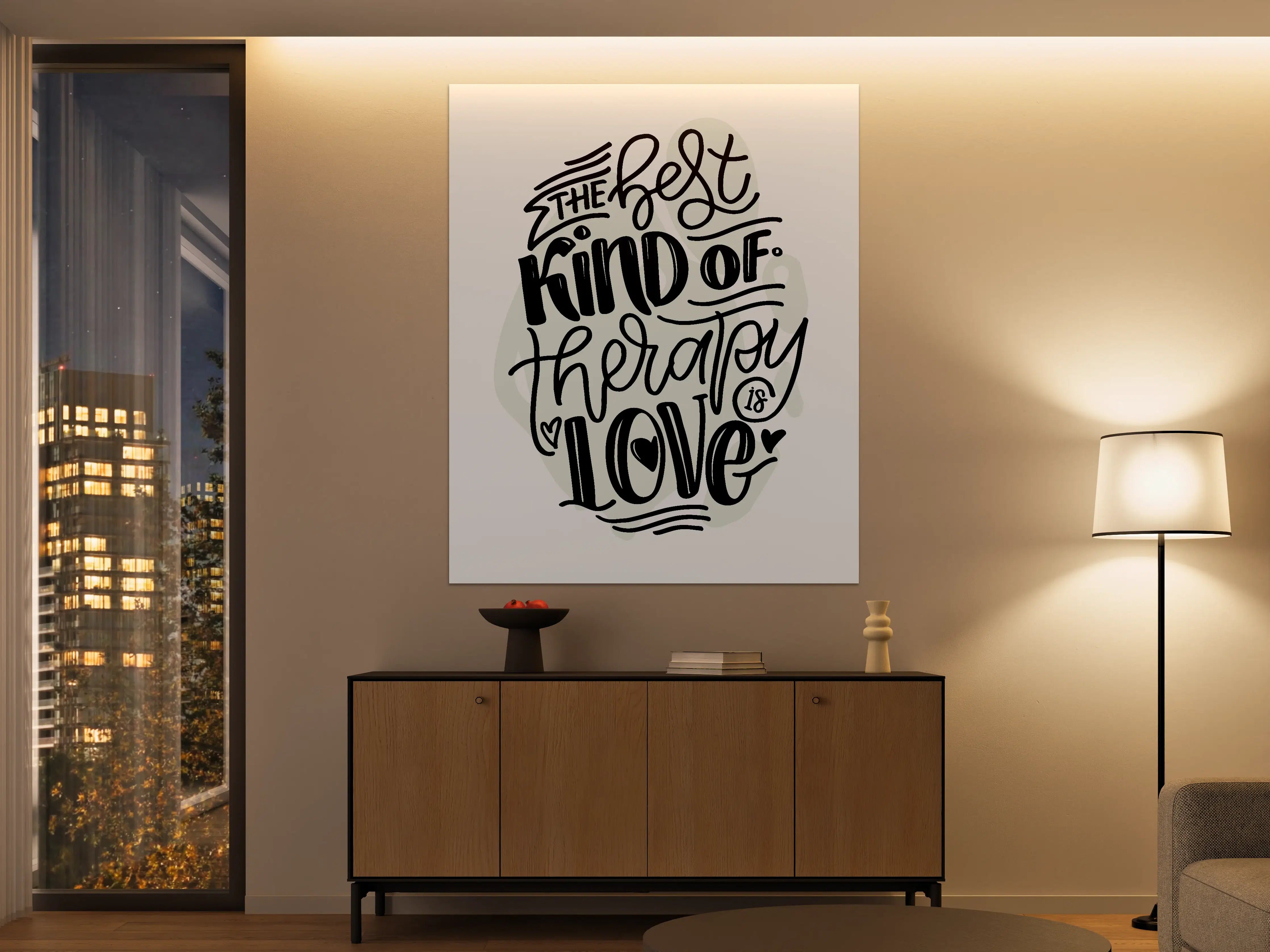 Große Wandbilder - Liebe und Therapie Schriftzug