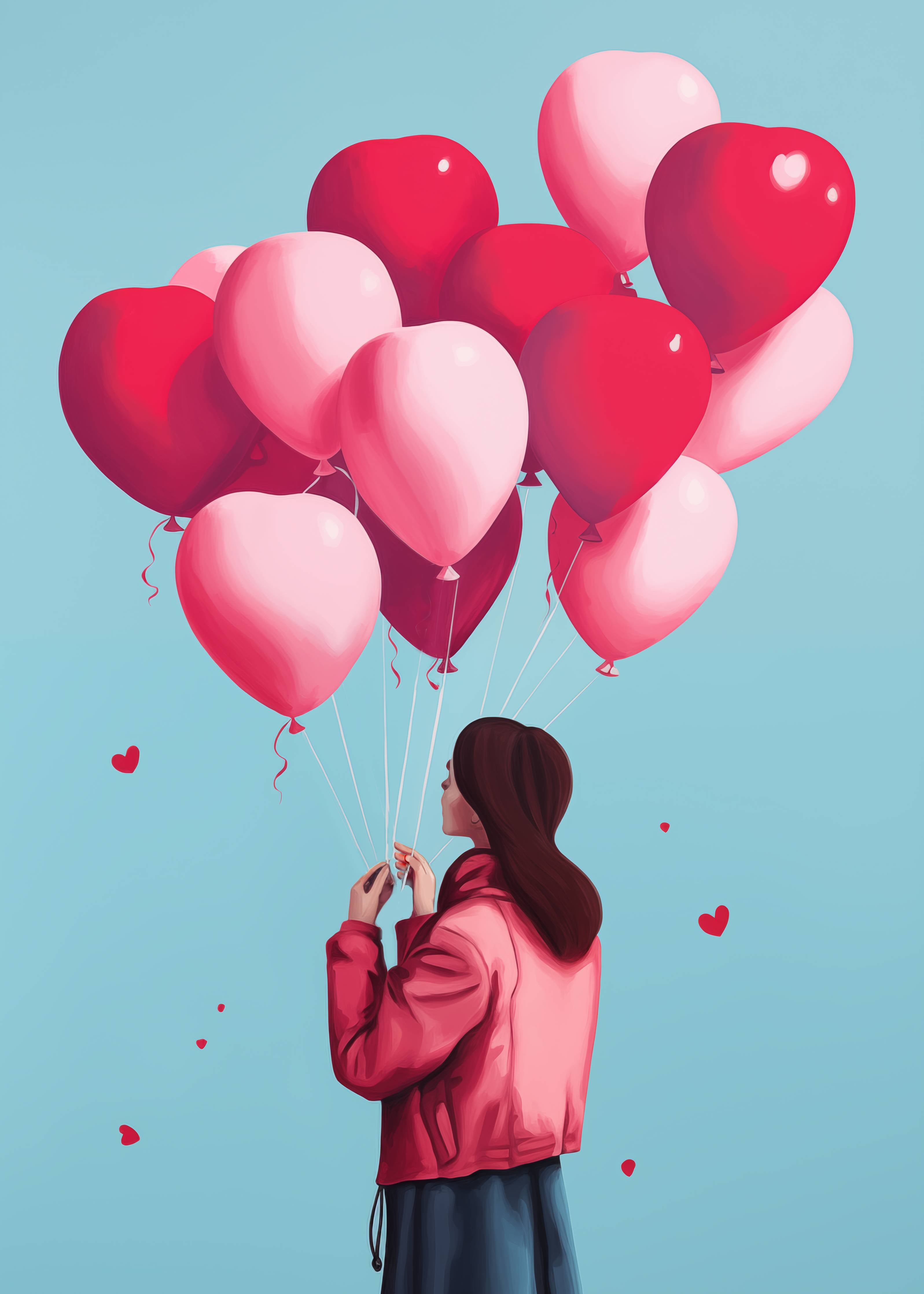 Große Wandbilder-Liebesvolle Ballonaktion
