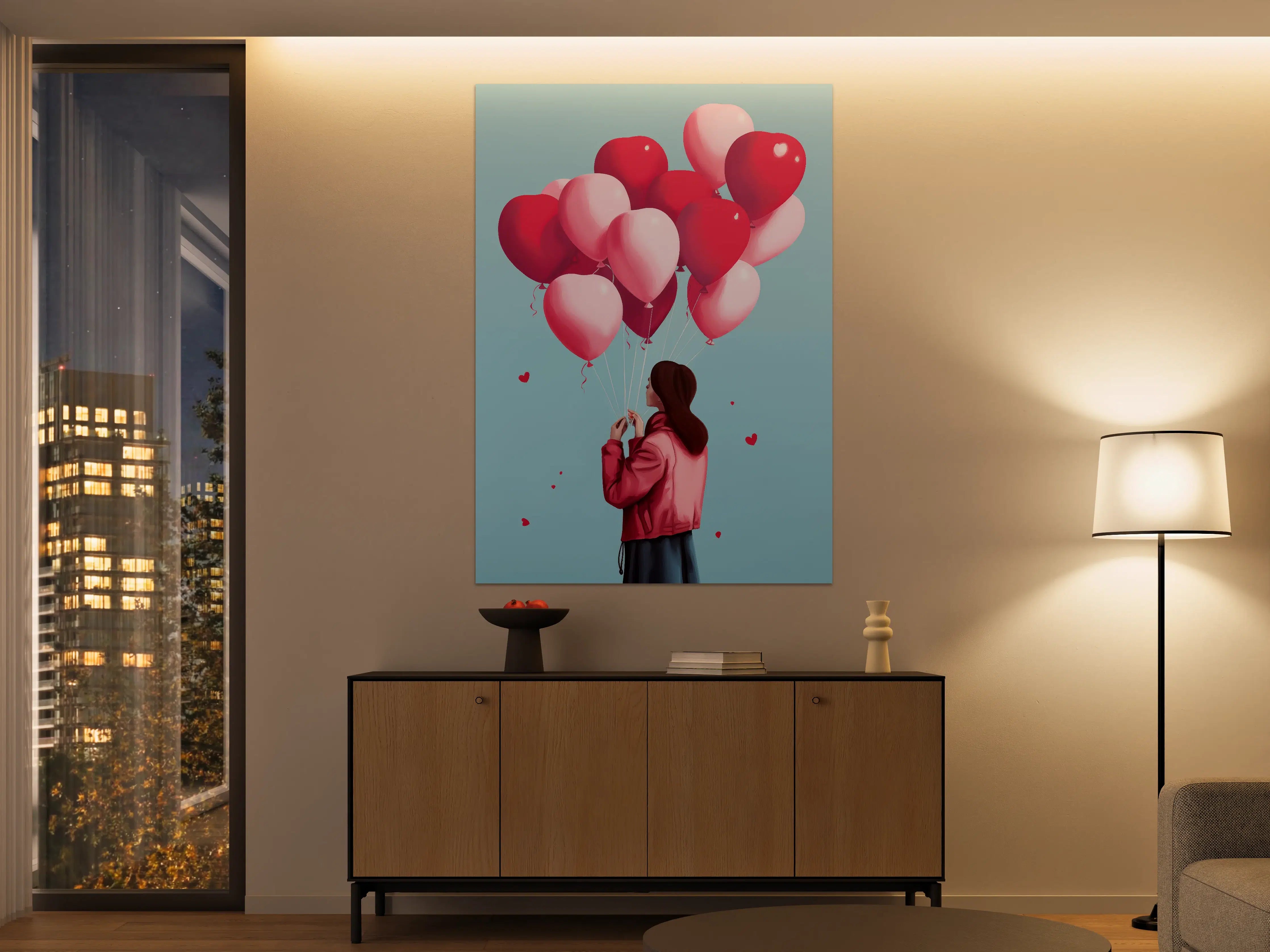 Große Wandbilder - Liebesvolle Ballonaktion