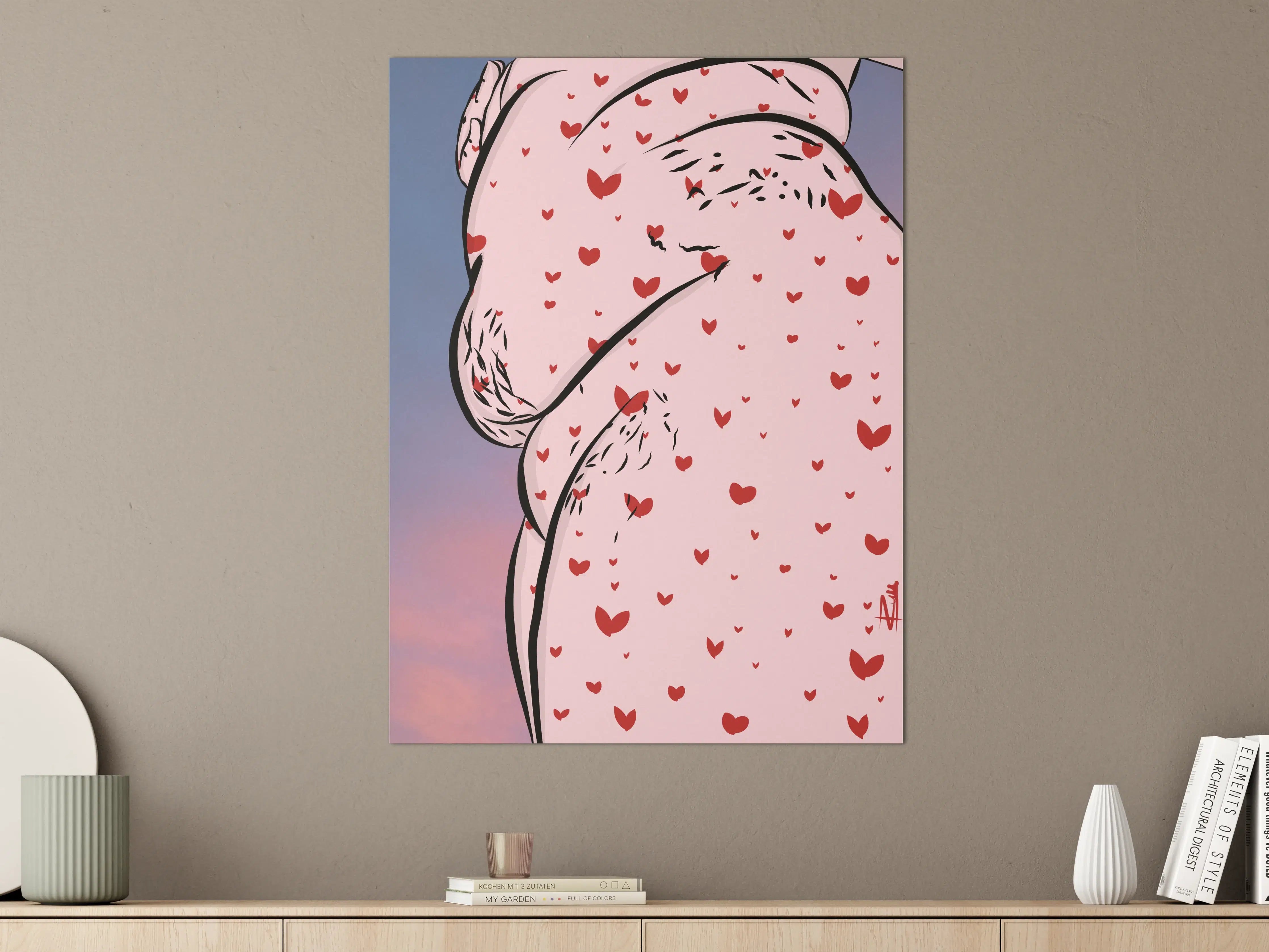 Große Wandbilder - Liebevolle Umarmung in zarter Farbpalette