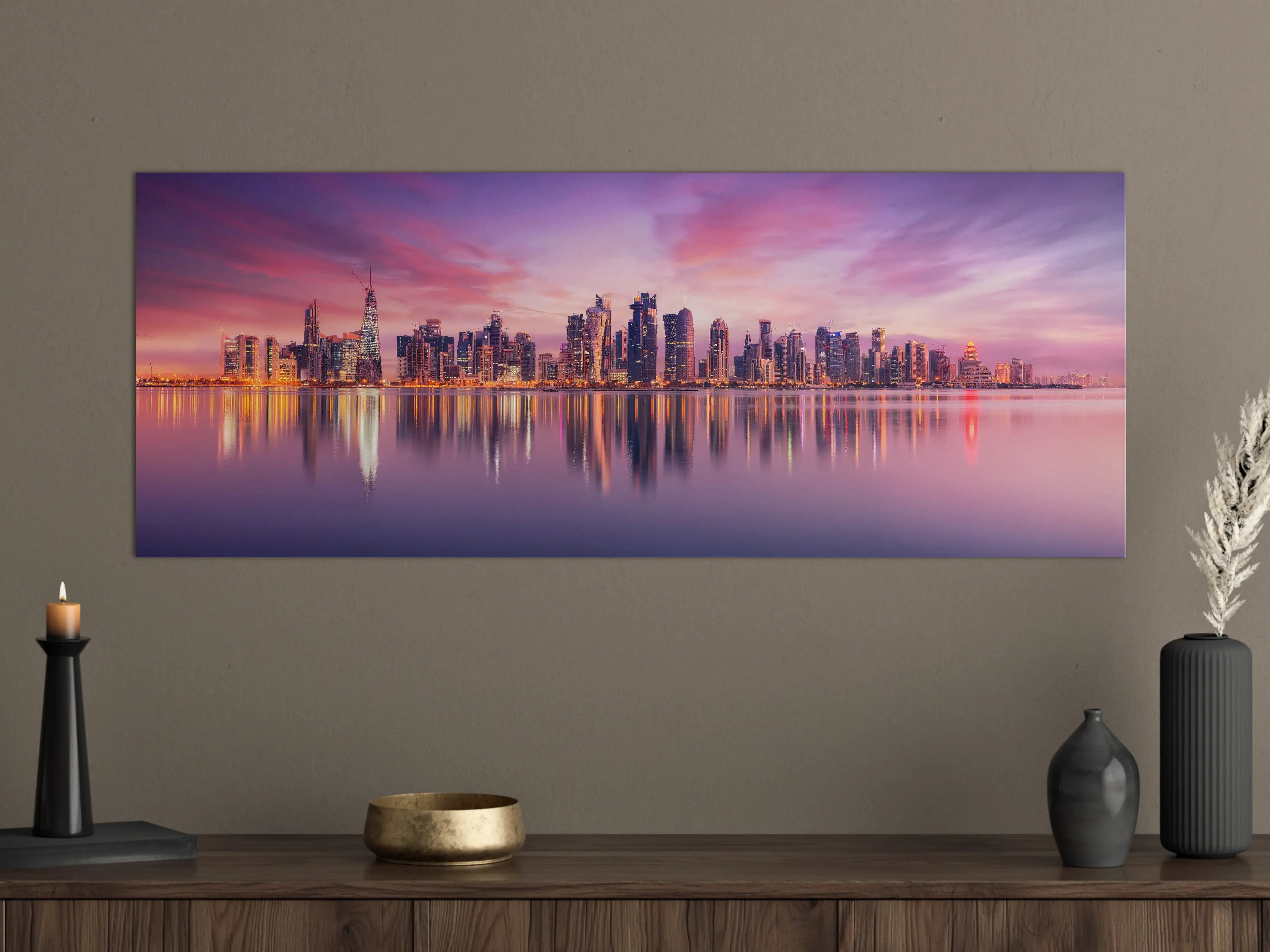 Große Wandbilder - Lila-Pink Skyline Panorama