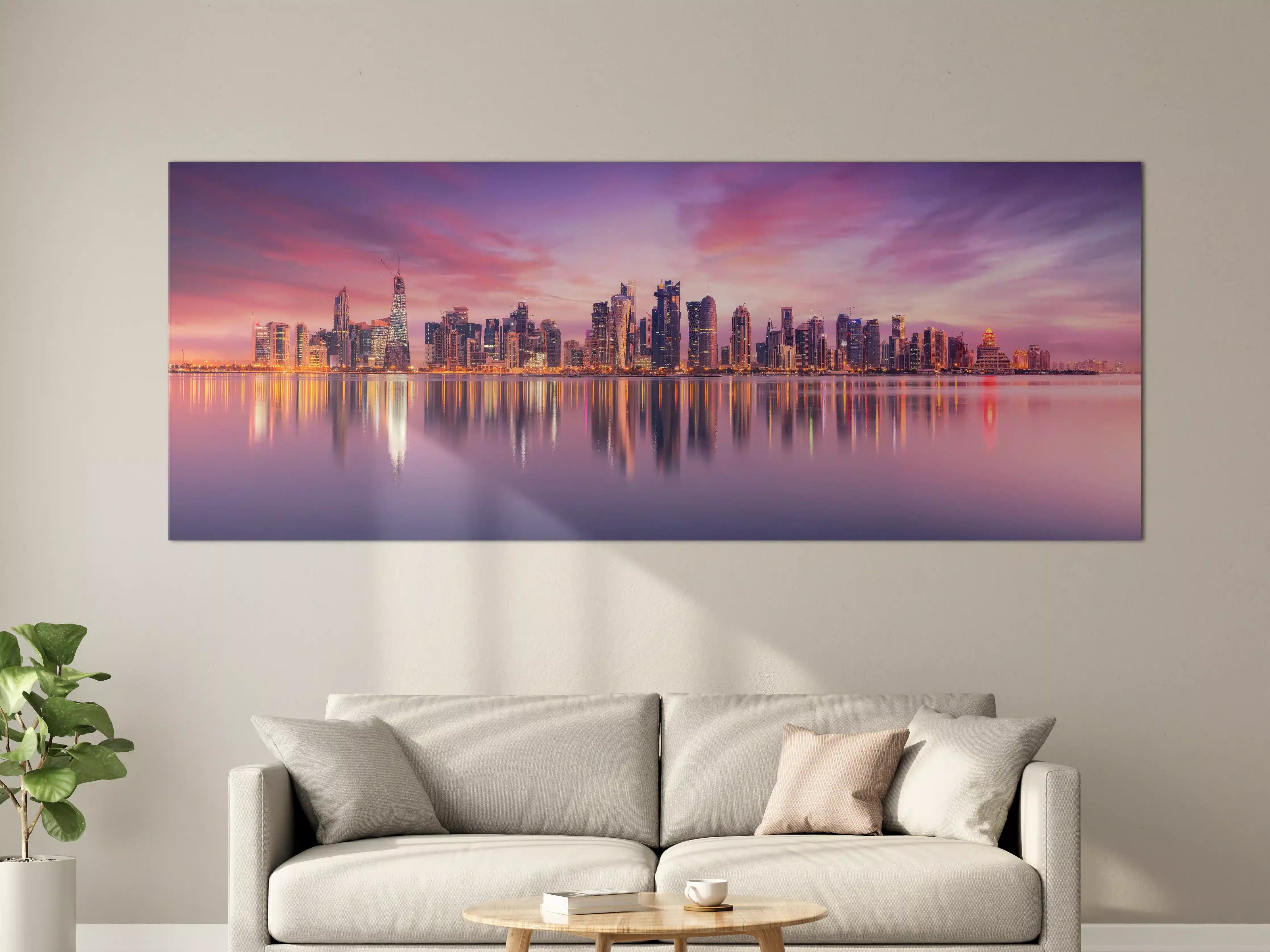 Große Wandbilder - Lila-Pink Skyline Panorama