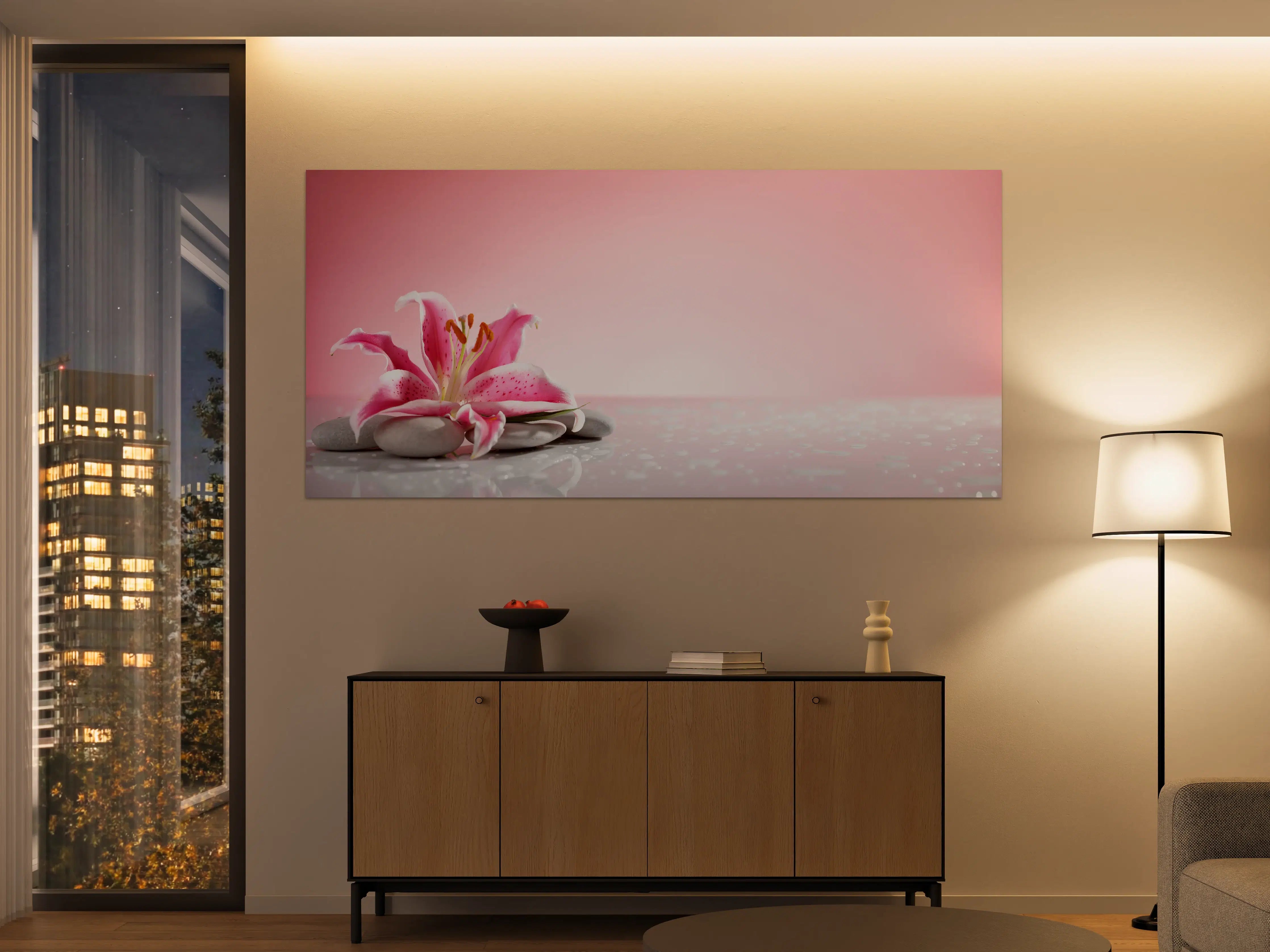 Große Wandbilder - Lilie und Massagesteine