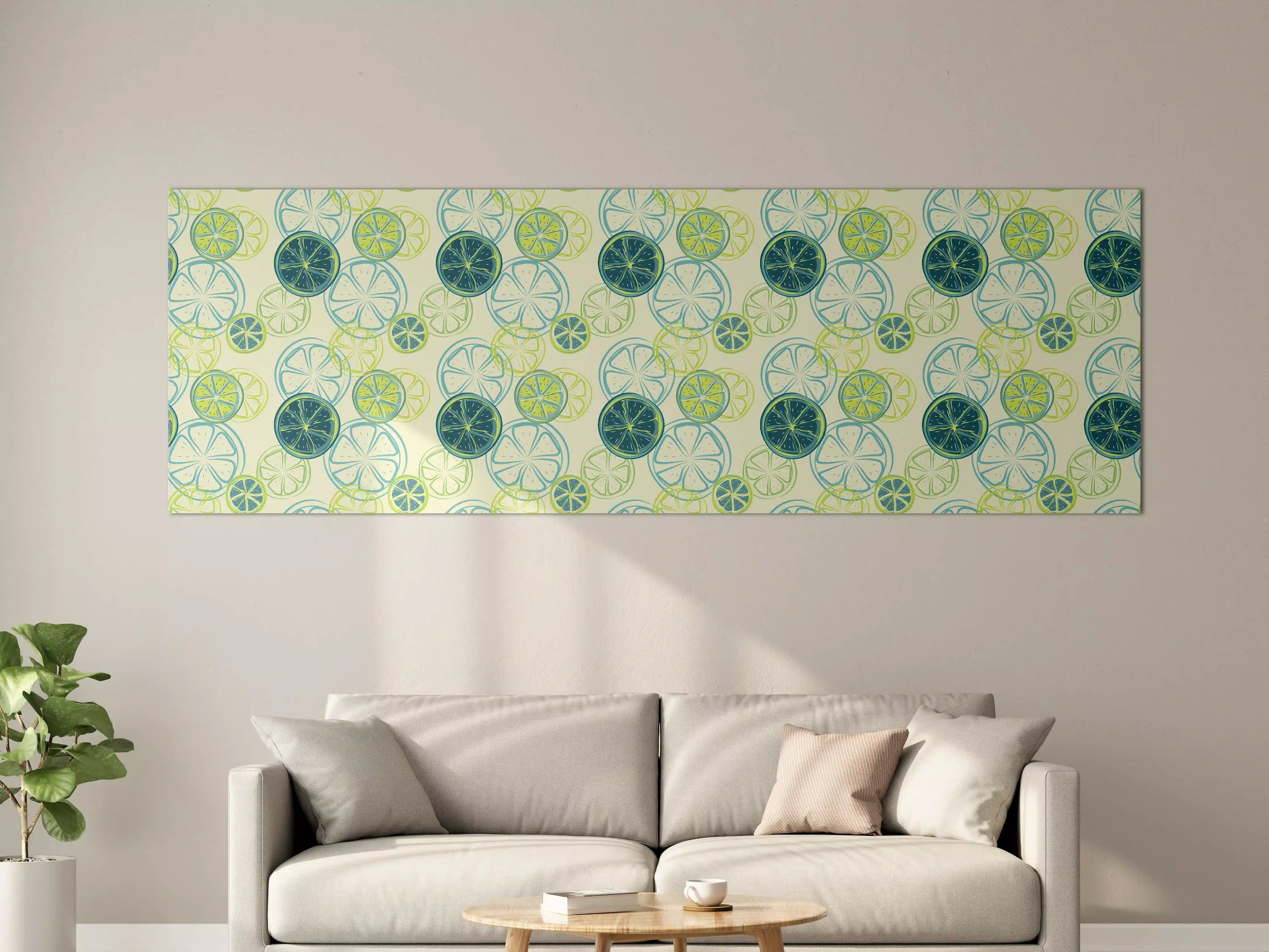 Große Wandbilder - Lime Citrus Grün Muster