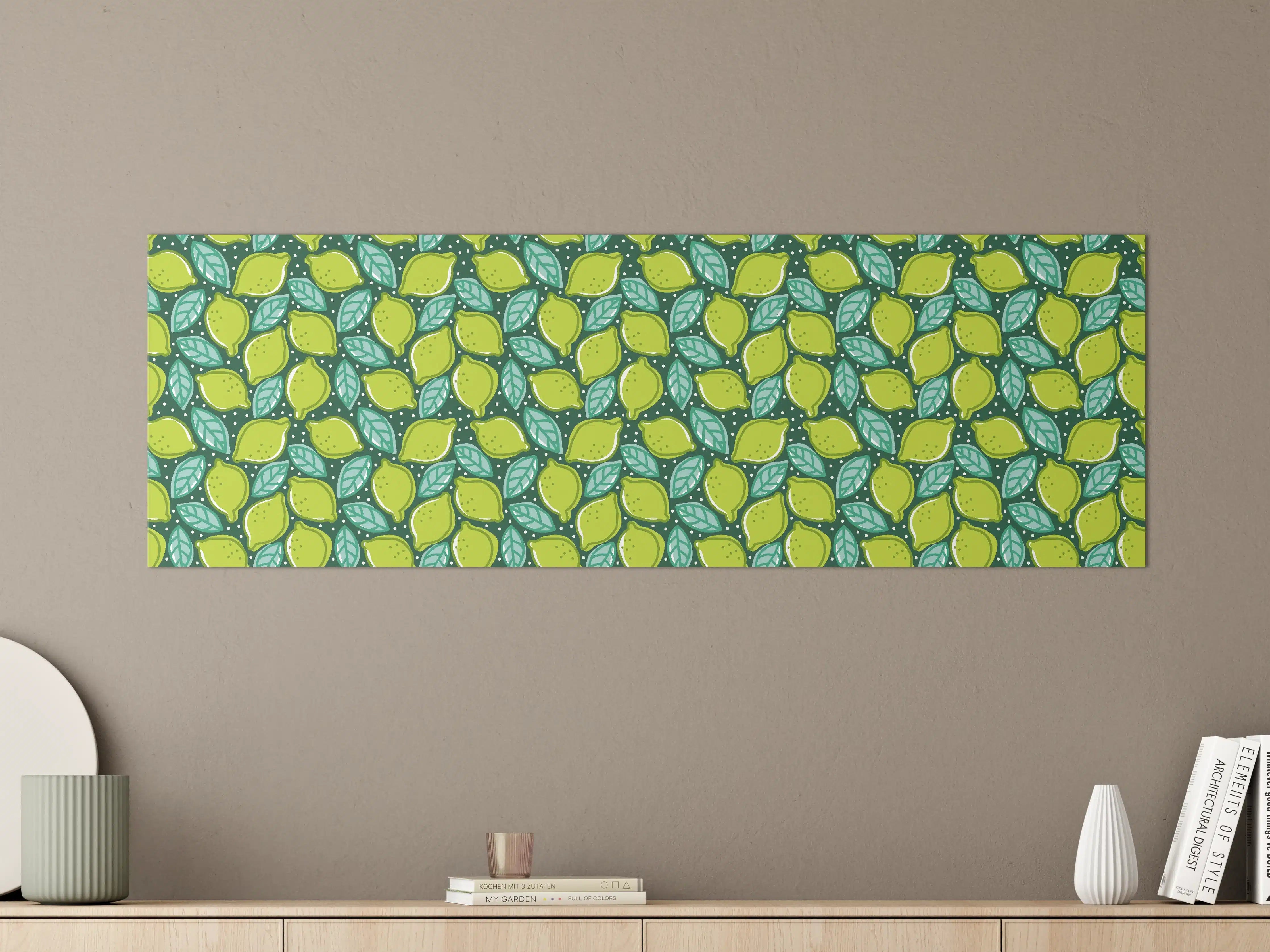 Große Wandbilder - Lime Dance Zitrus-Muster