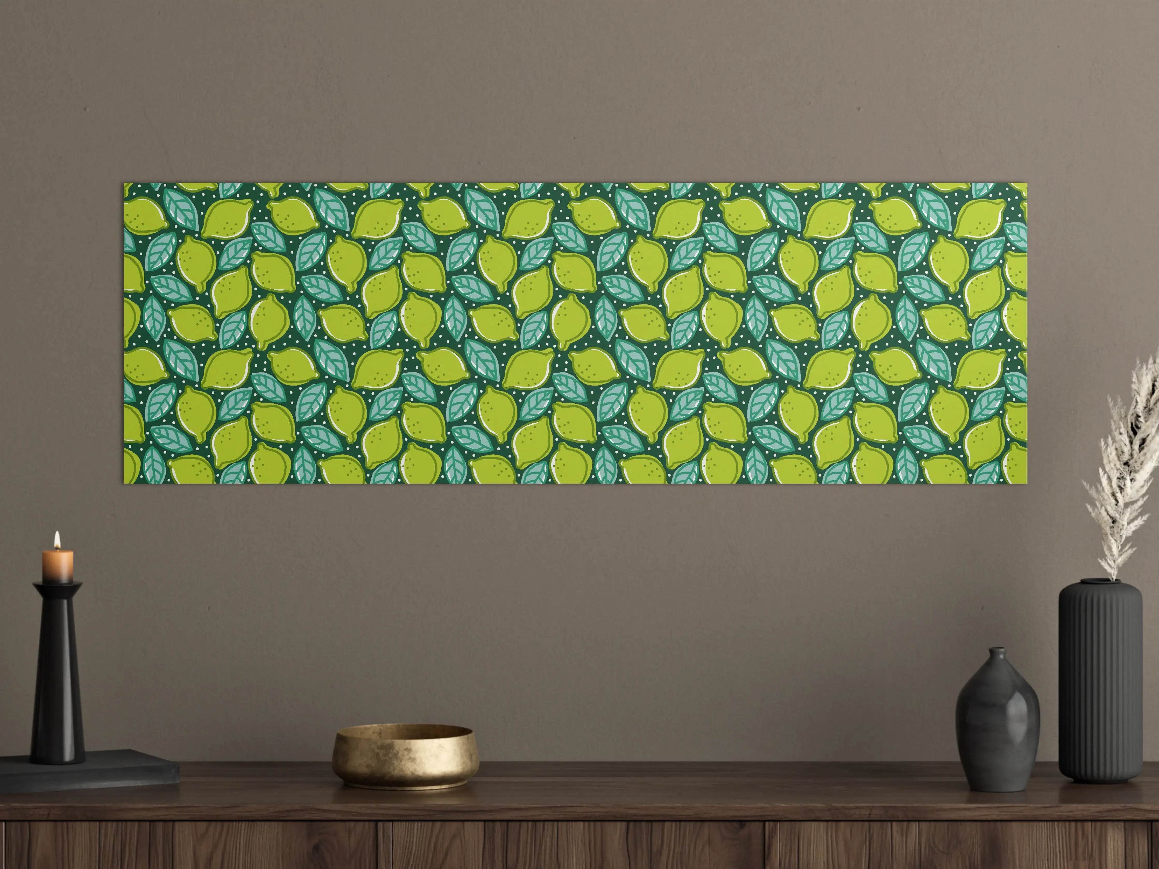 Große Wandbilder - Lime Dance Zitrus-Muster