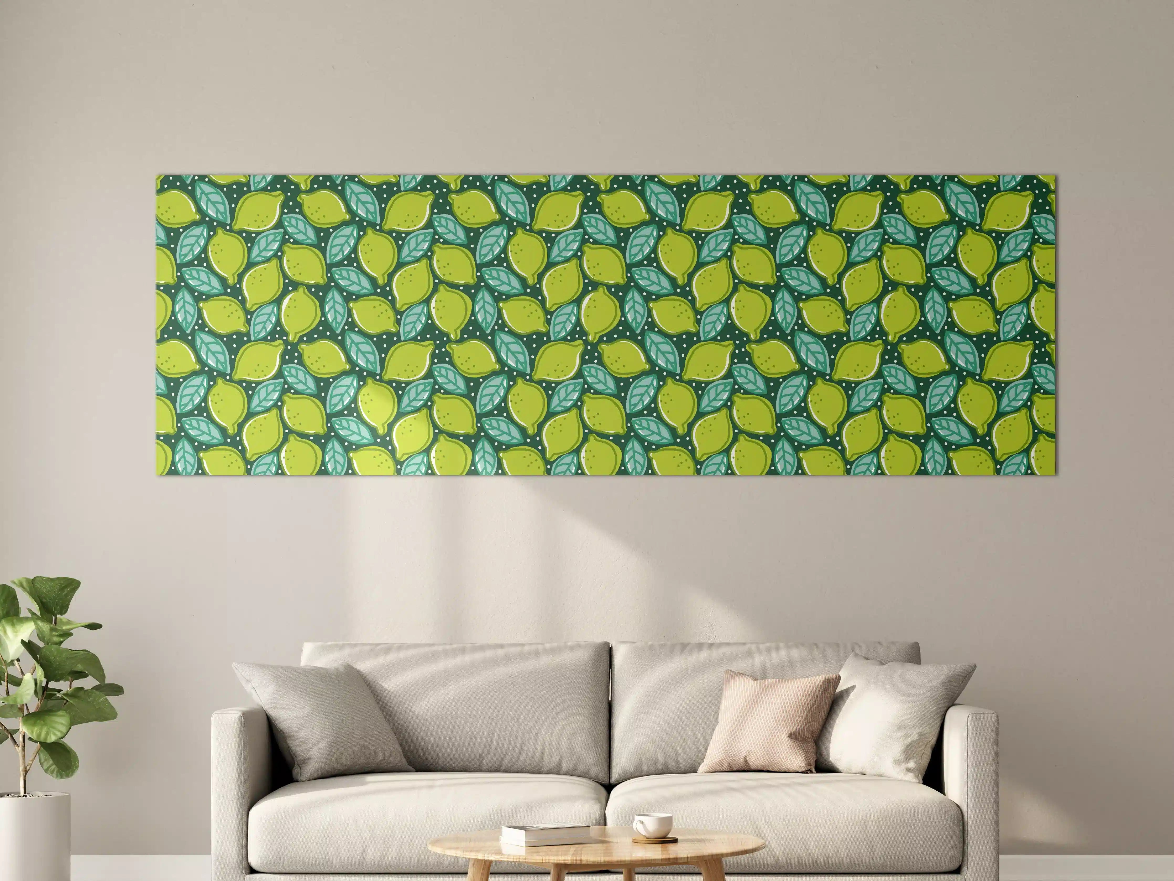 Große Wandbilder - Lime Dance Zitrus-Muster