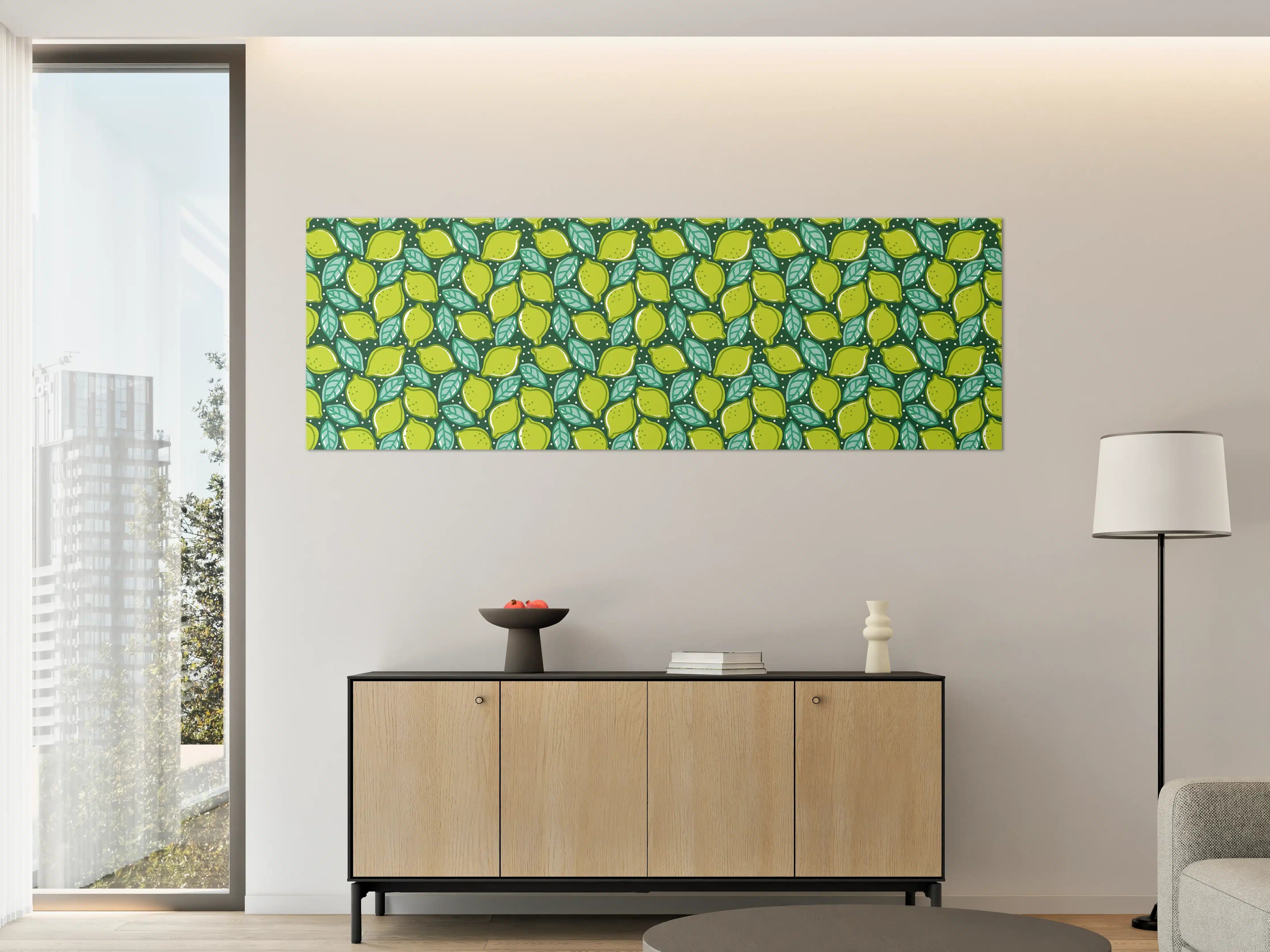 Große Wandbilder - Lime Dance Zitrus-Muster