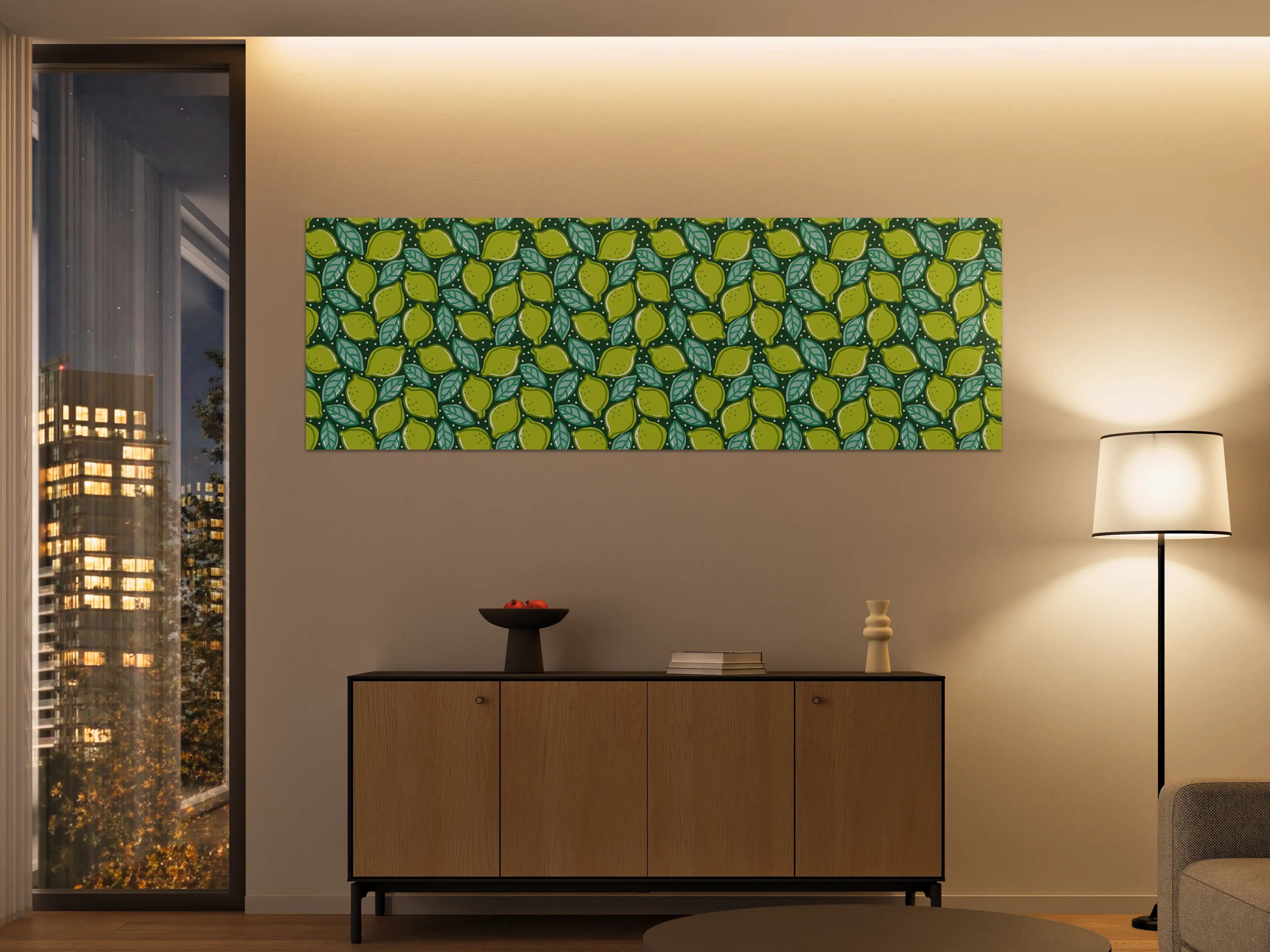 Große Wandbilder - Lime Dance Zitrus-Muster