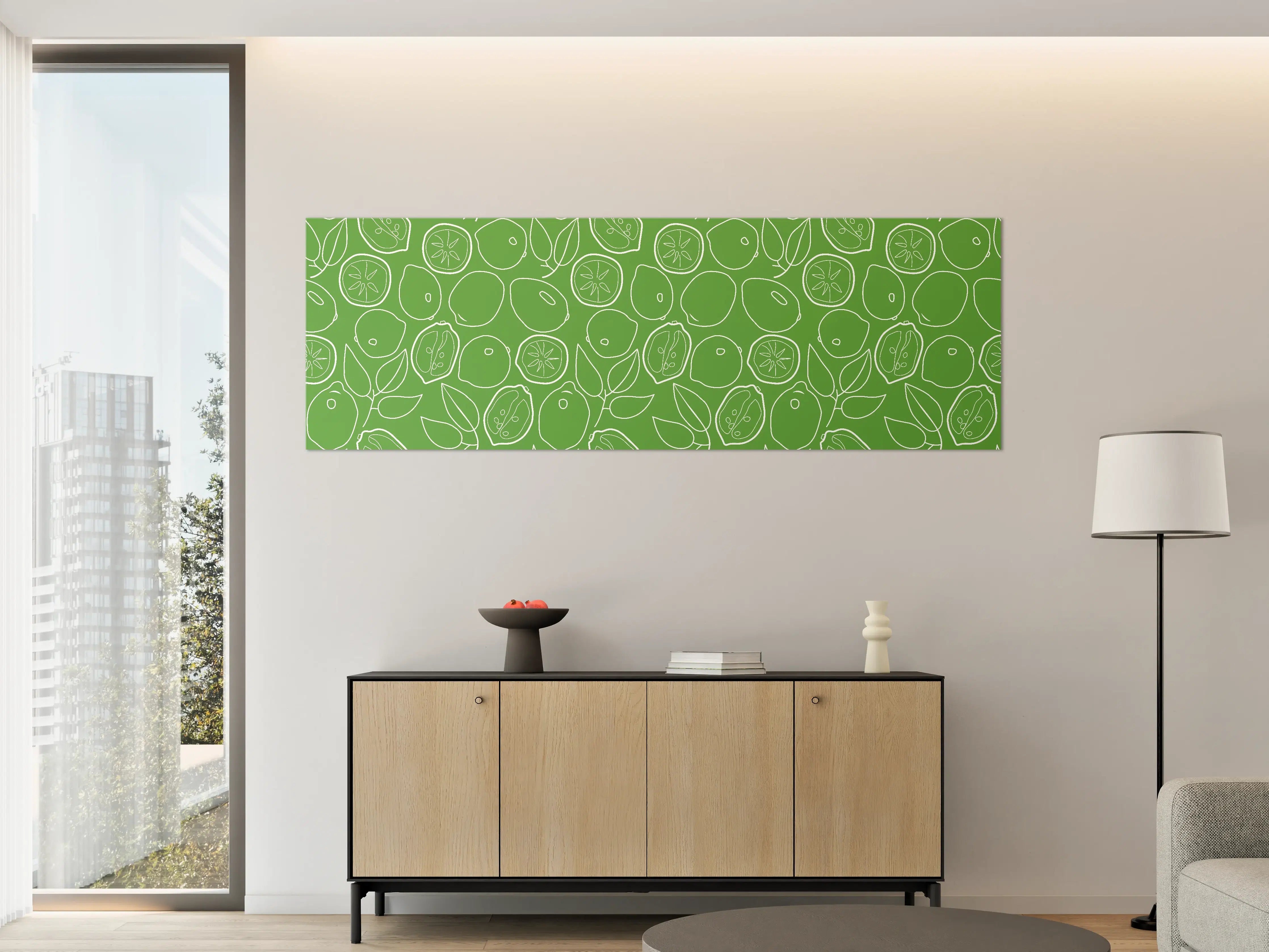 Große Wandbilder - Limetten-Citrus Grünes Muster