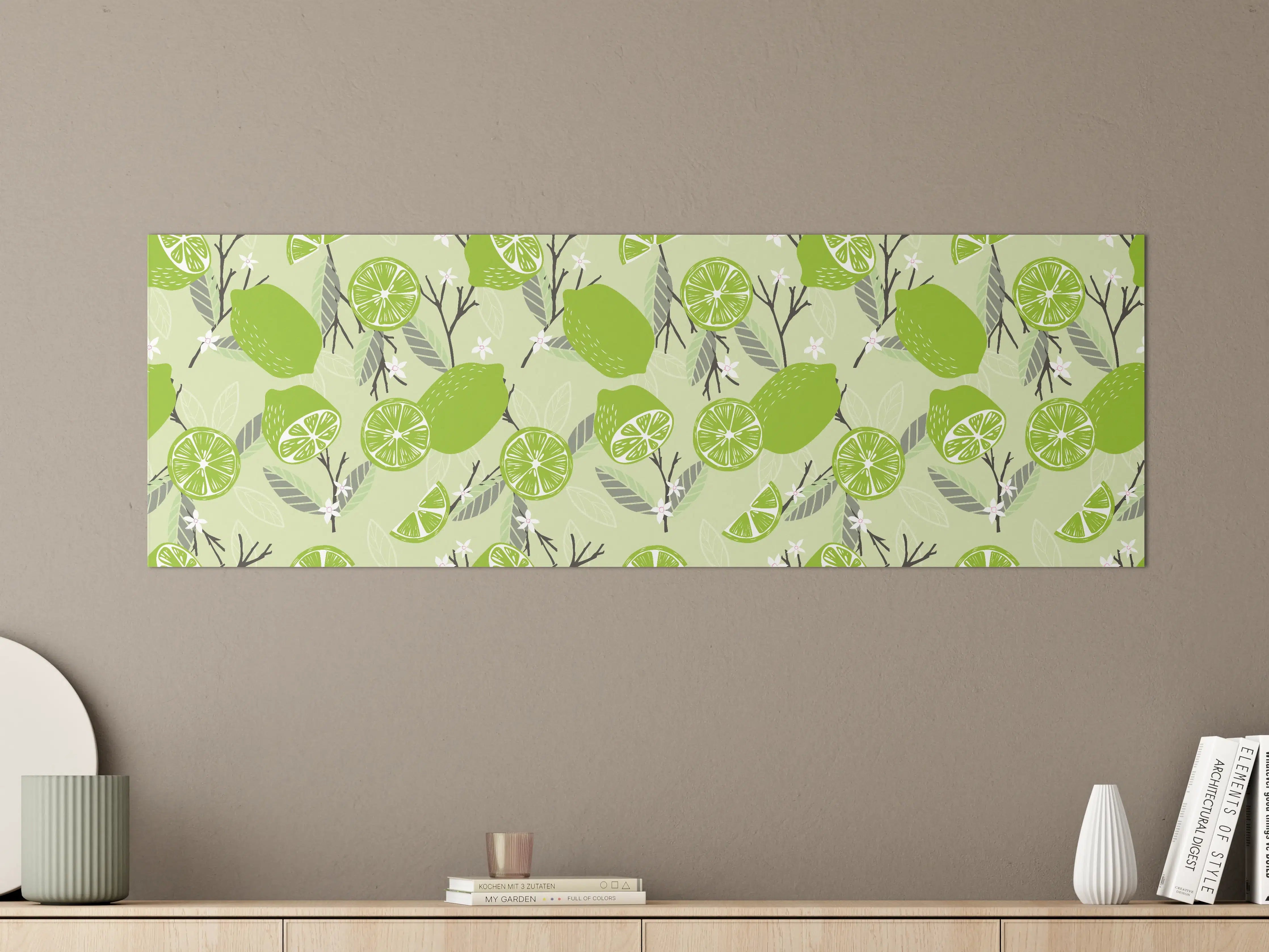 Große Wandbilder - Limetten-Muster Fruchtige Frische