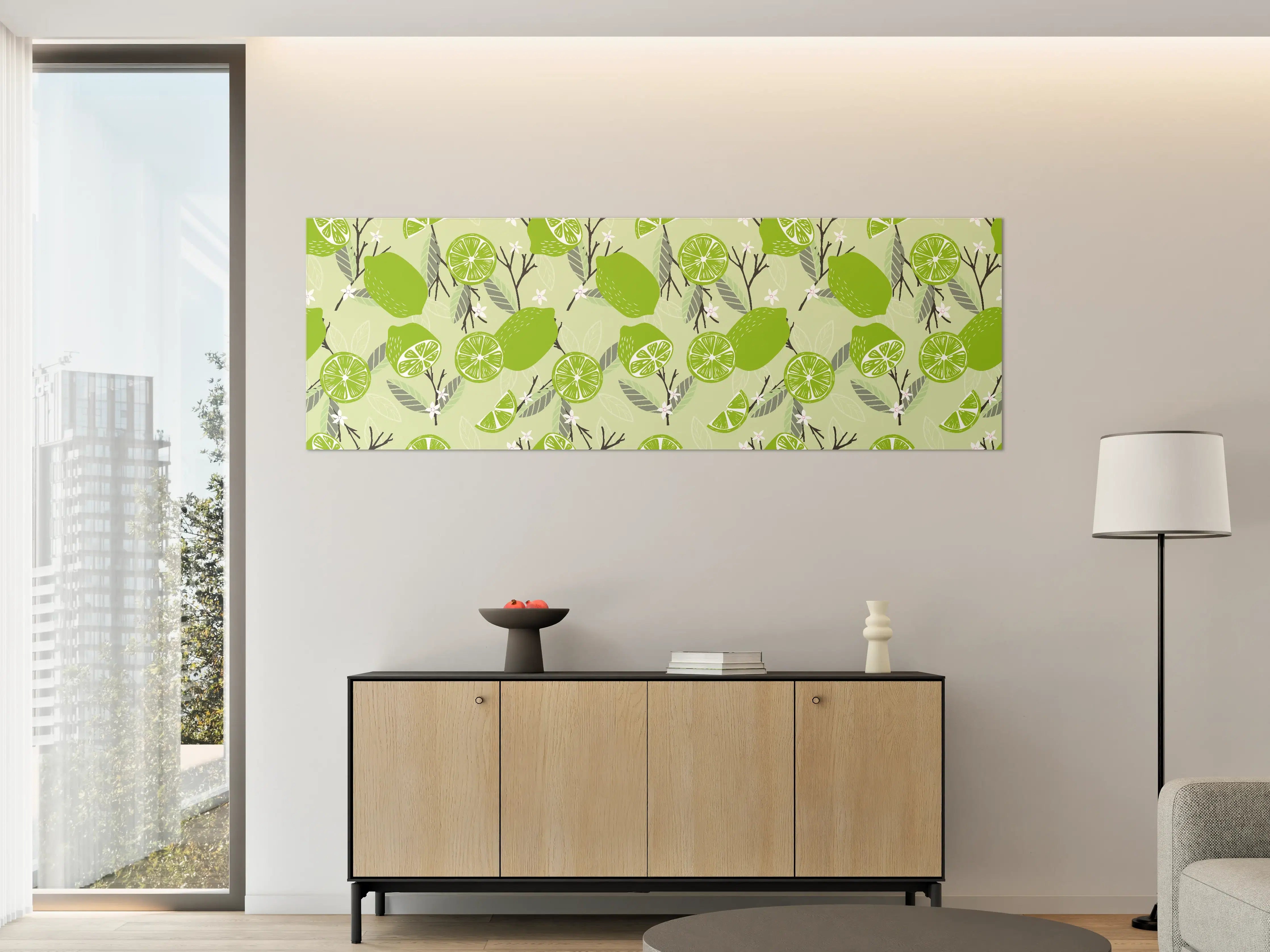 Große Wandbilder - Limetten-Muster Fruchtige Frische