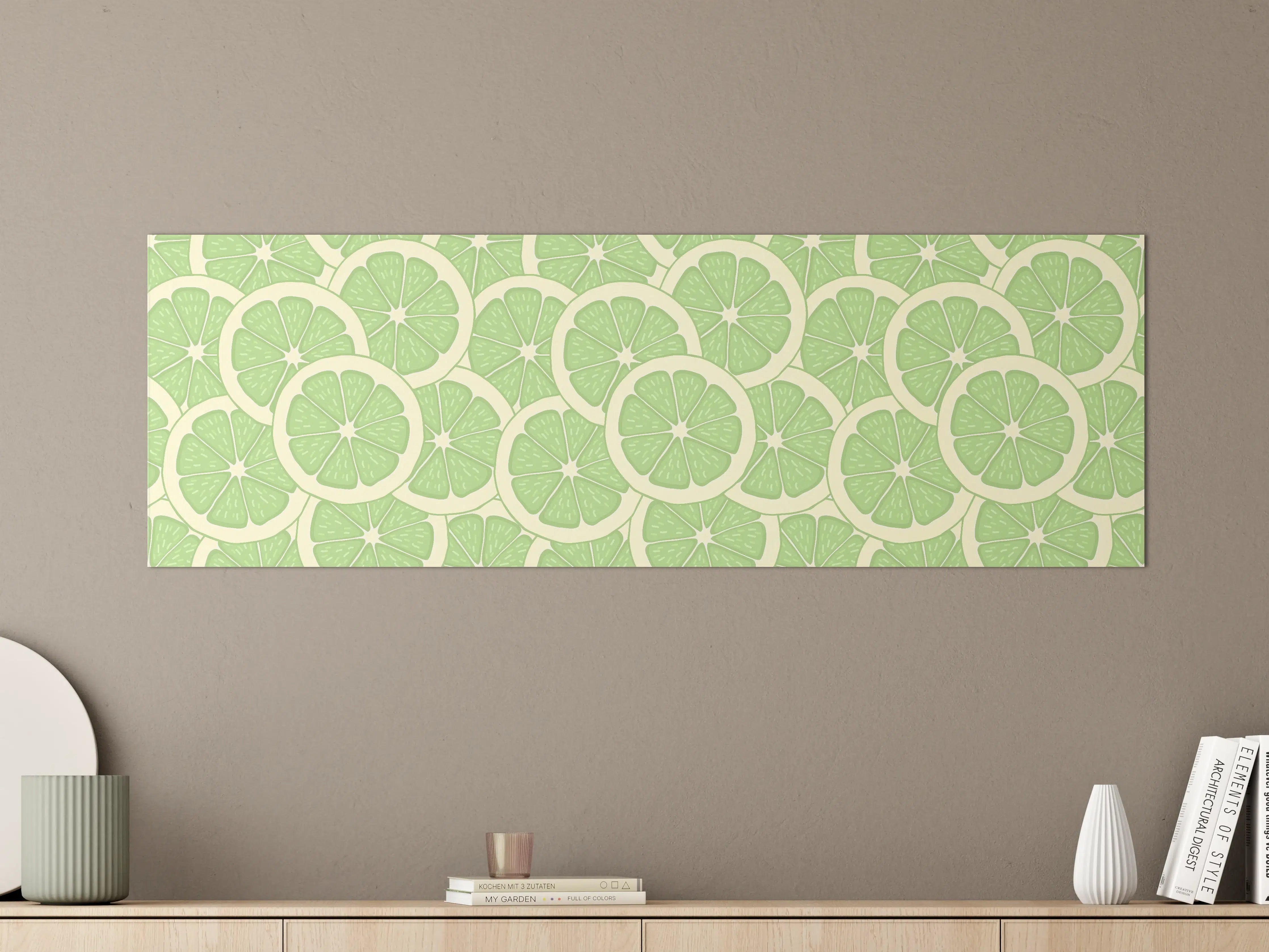 Große Wandbilder - Limetten-Muster Grün