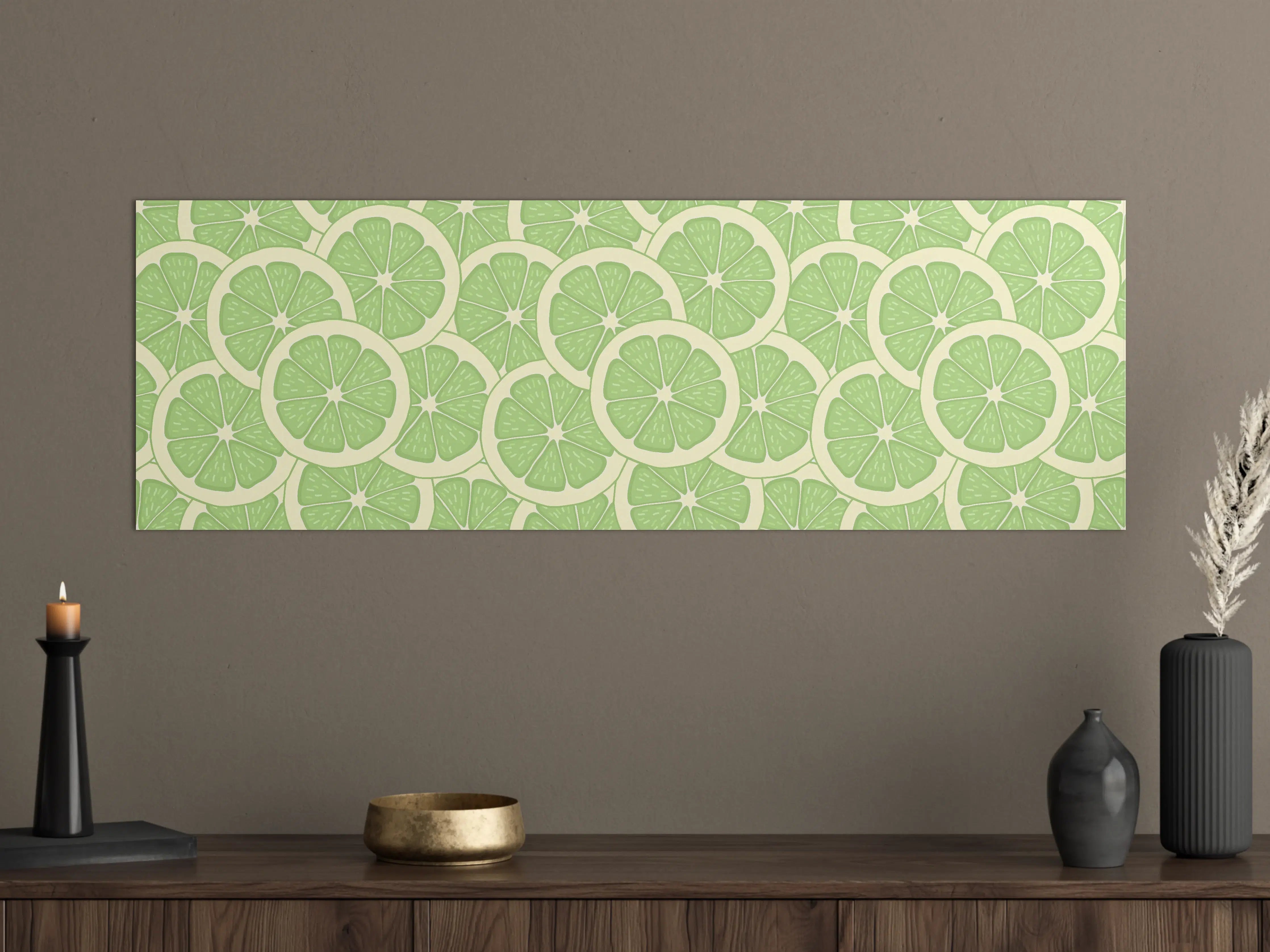 Große Wandbilder - Limetten-Muster Grün