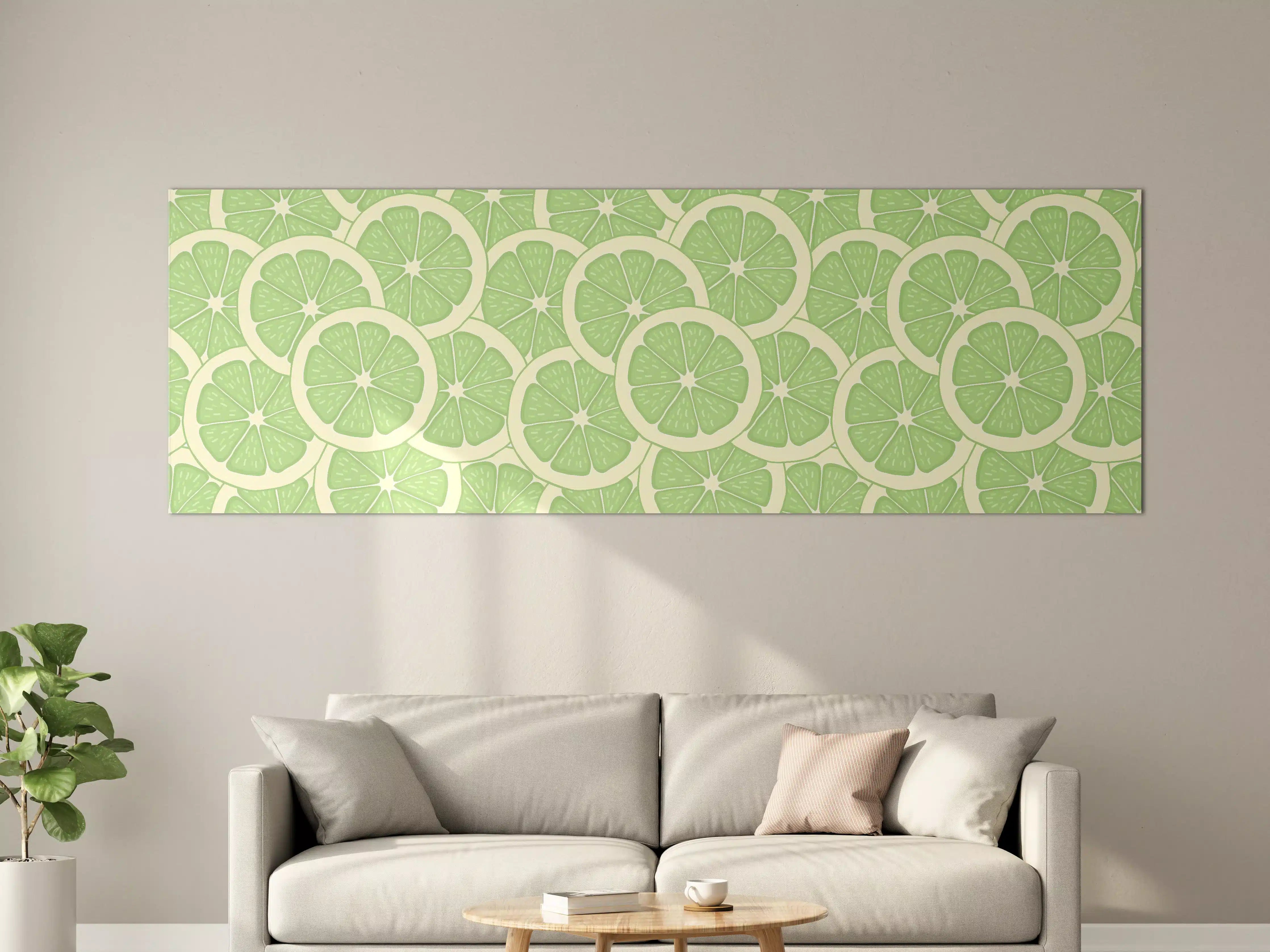 Große Wandbilder - Limetten-Muster Grün