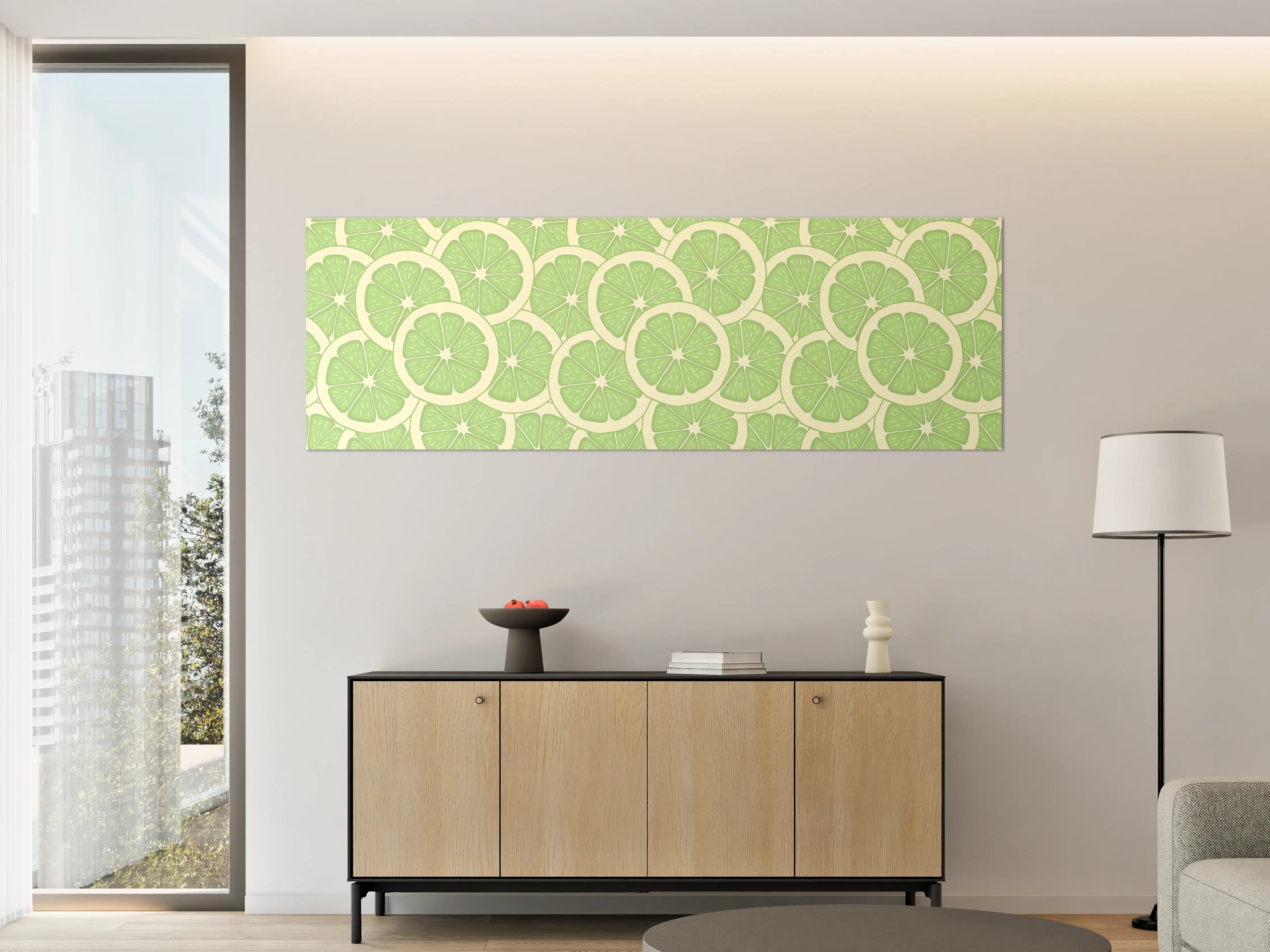 Große Wandbilder - Limetten-Muster Grün