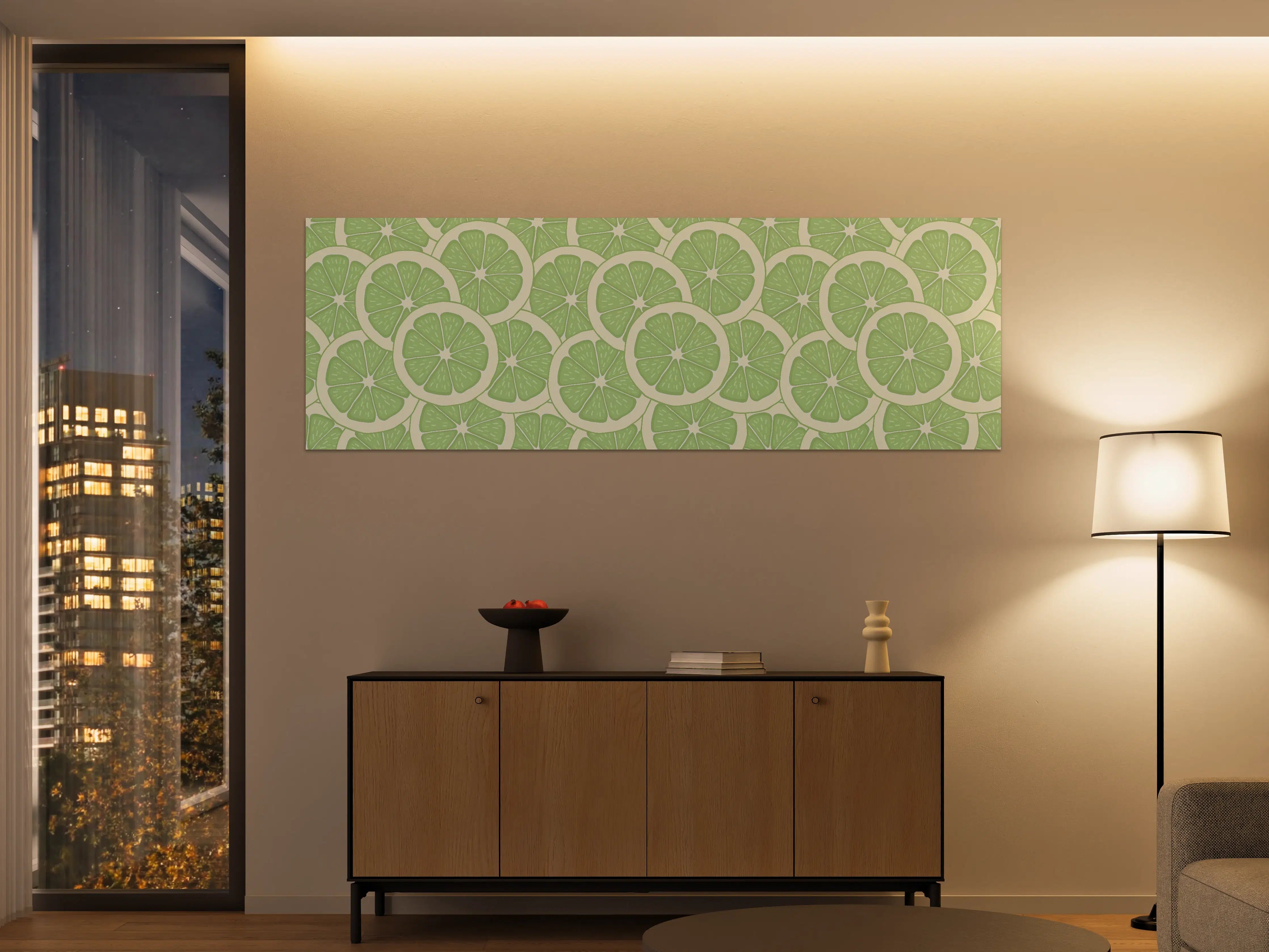 Große Wandbilder - Limetten-Muster Grün