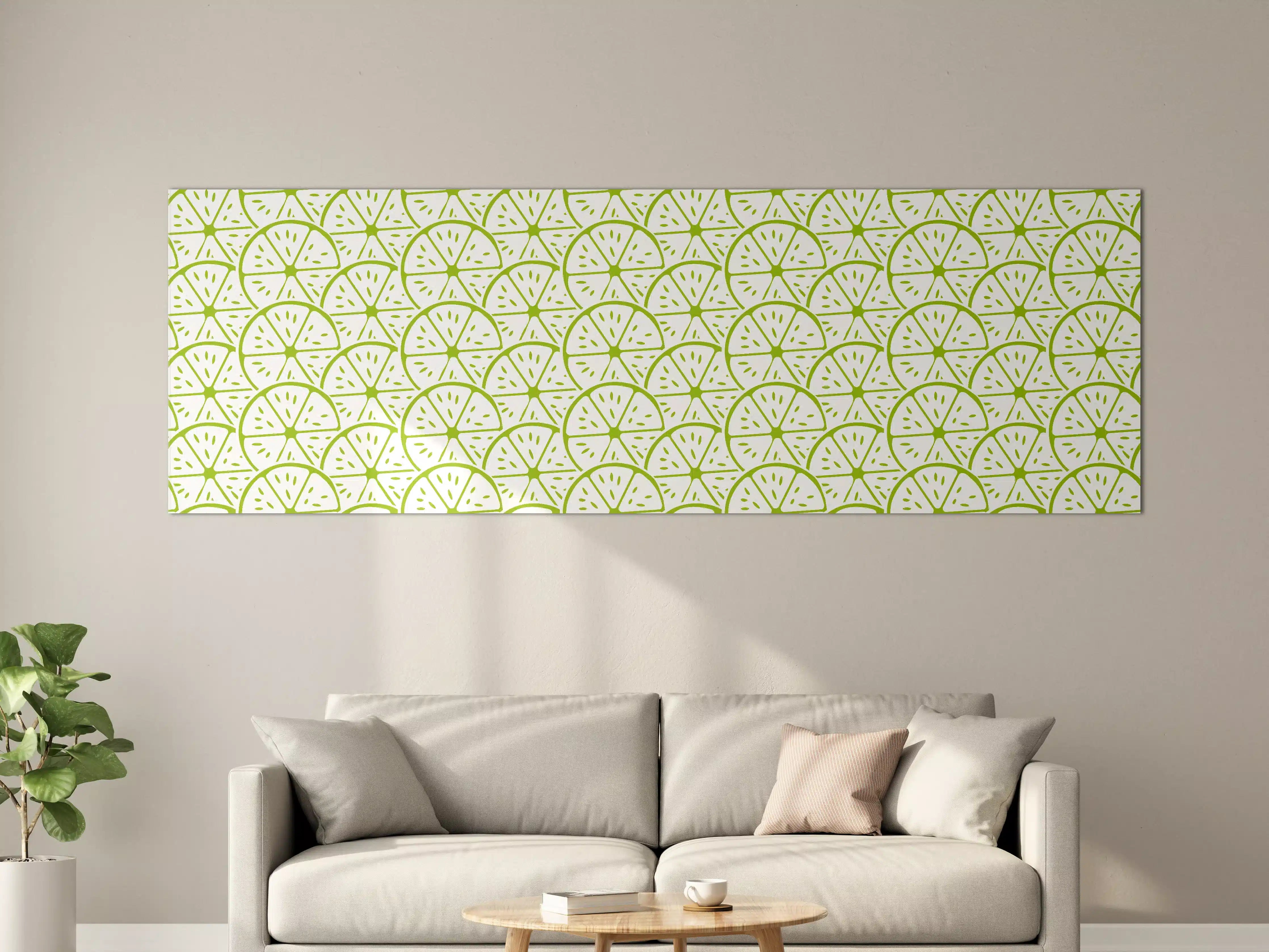 Große Wandbilder - Limetten-Muster Lime Fizz