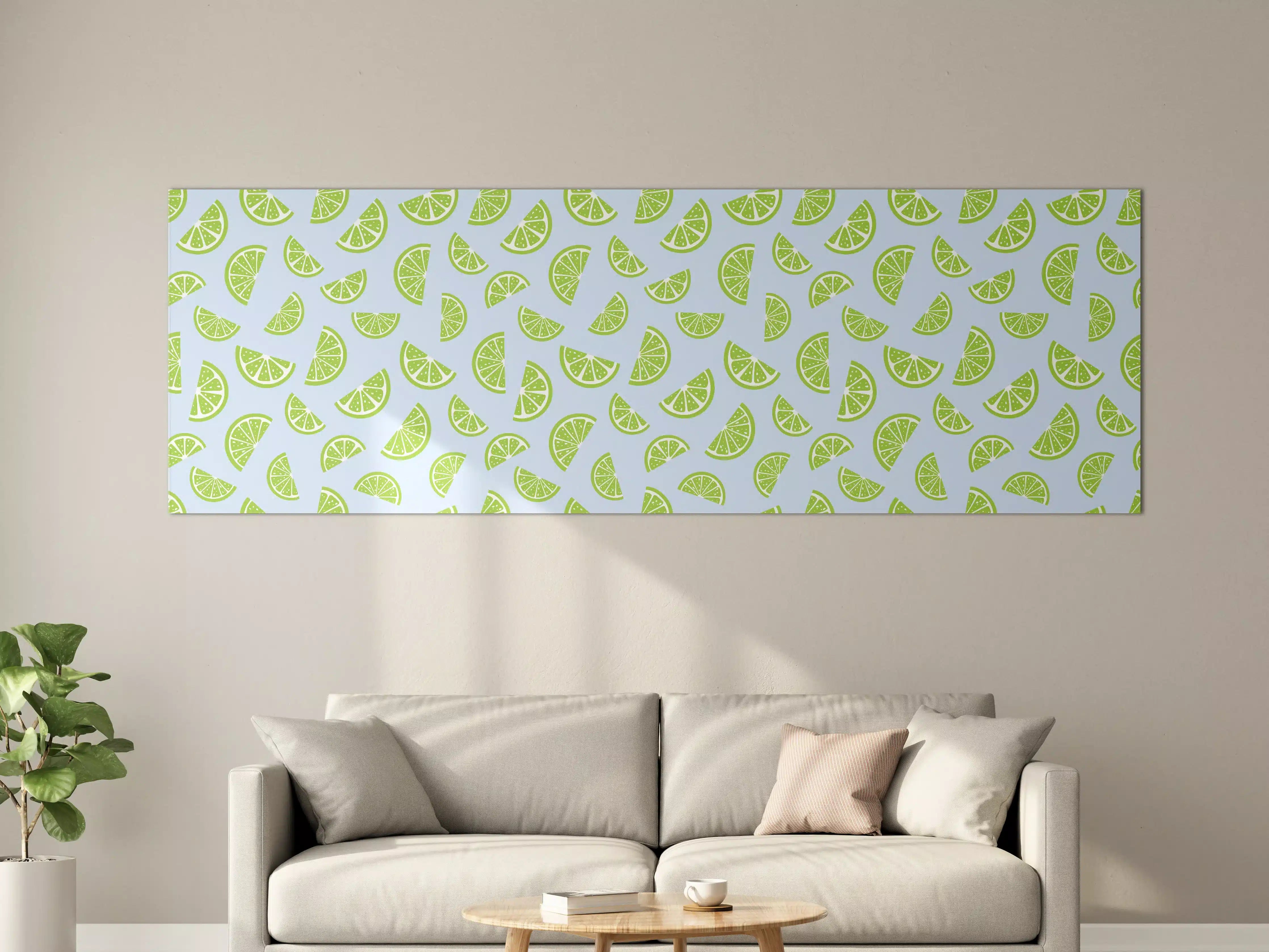 Große Wandbilder - Limettenmuster Mintgrün