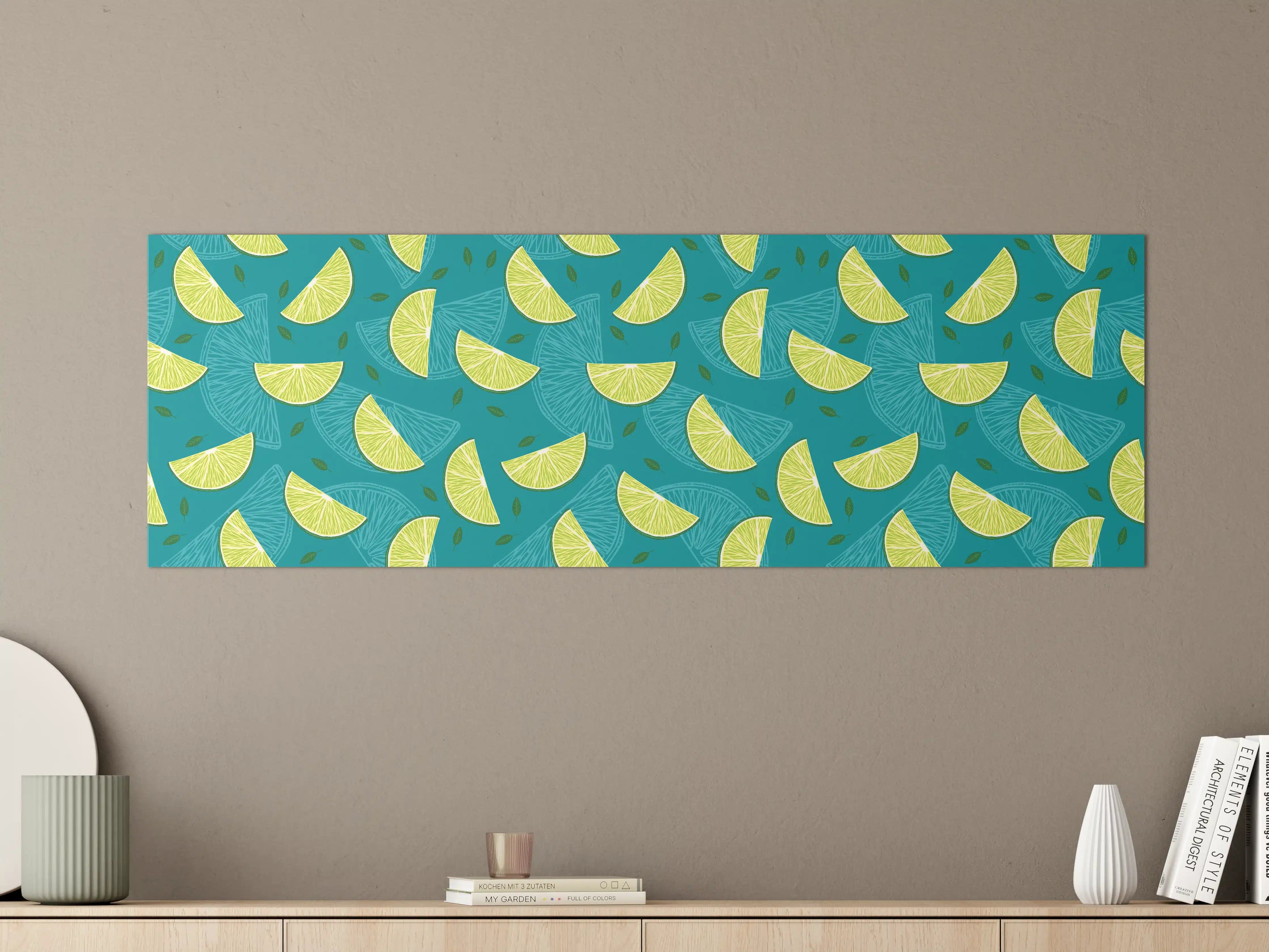 Große Wandbilder - Limettenmuster Türkis-Grün