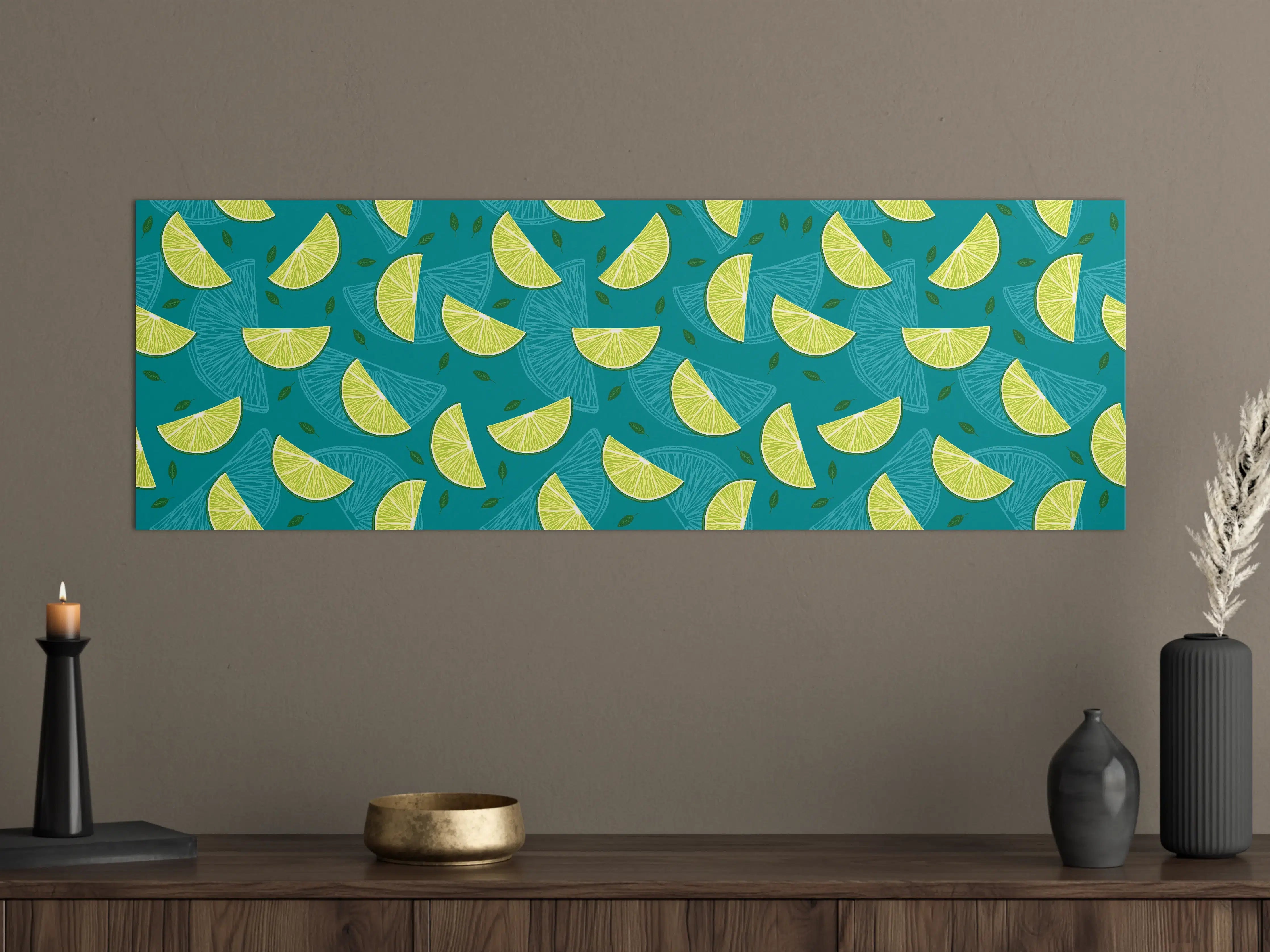 Große Wandbilder - Limettenmuster Türkis-Grün