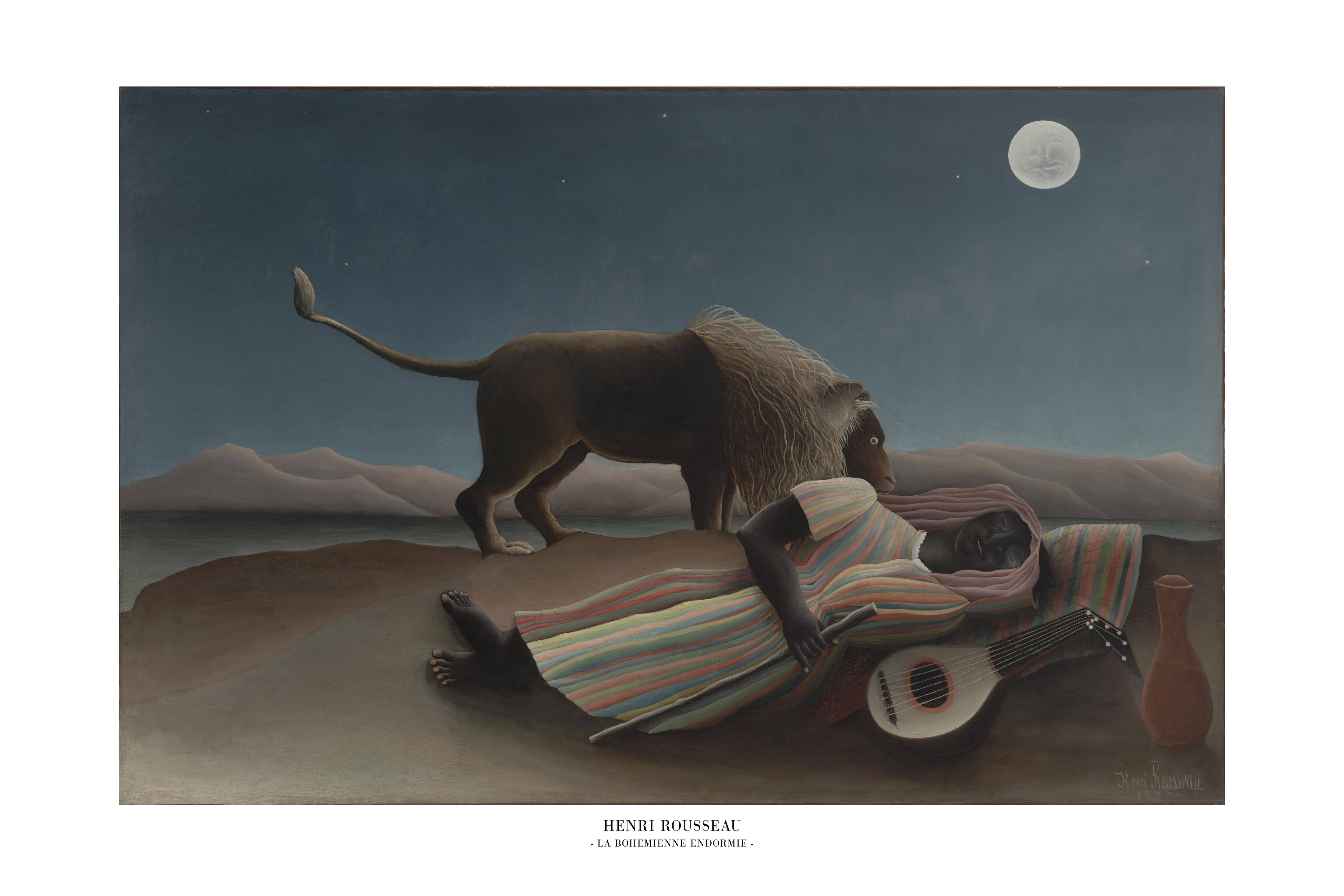 Große Wandbilder-Löwe bei Vollmondnacht