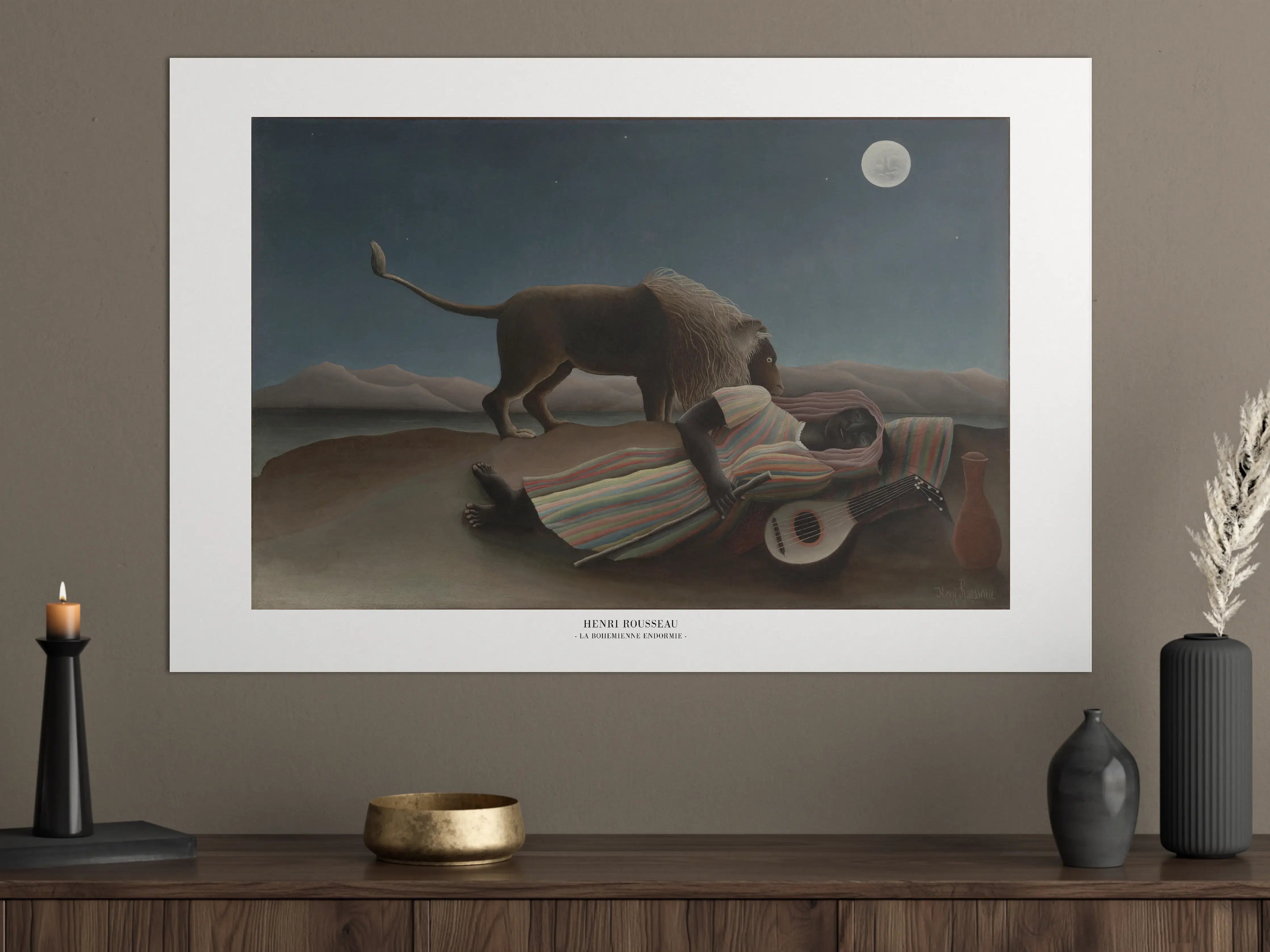 Große Wandbilder - Löwe bei Vollmondnacht