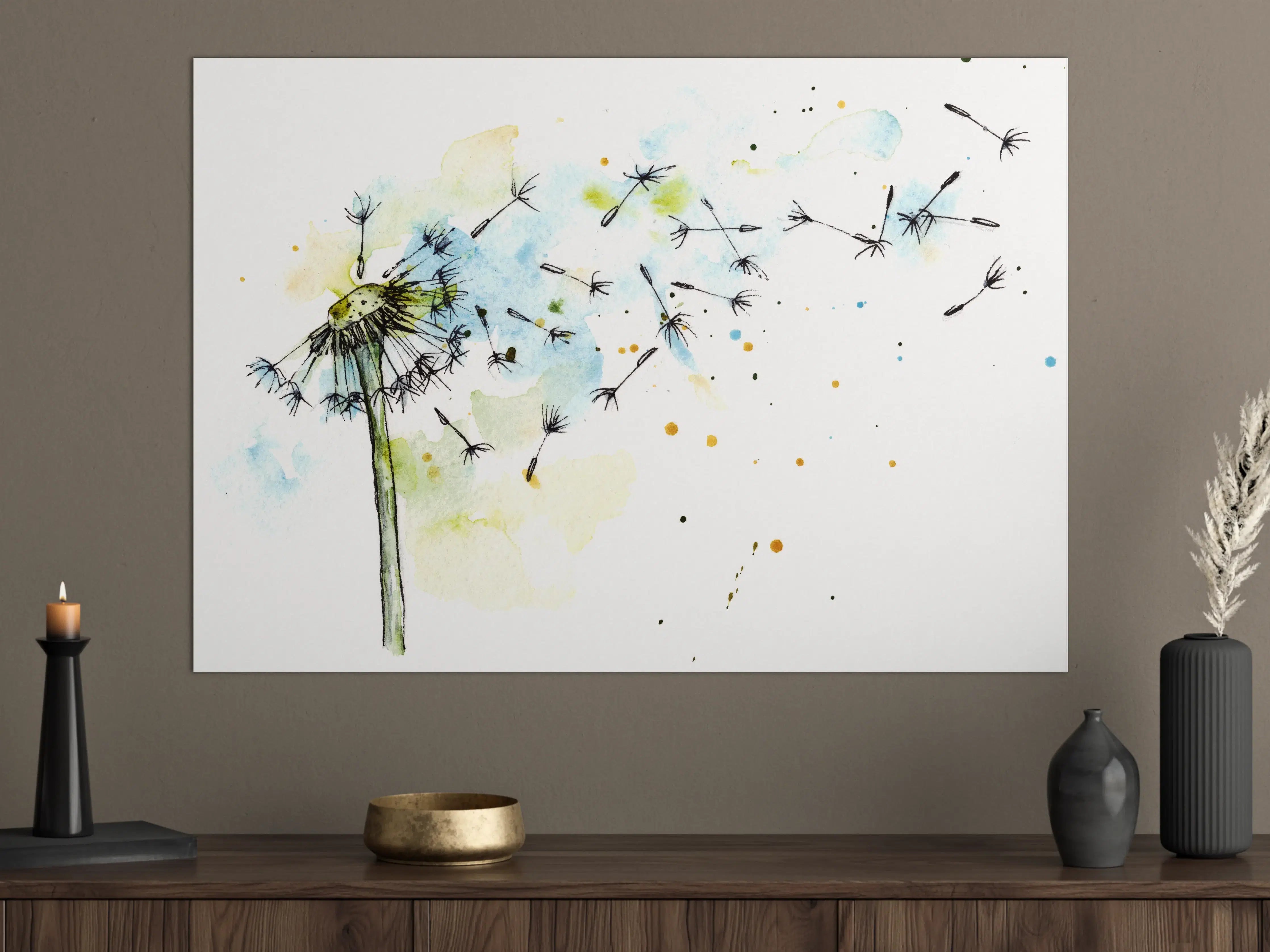 Große Wandbilder - Löwenzahn Aquarell