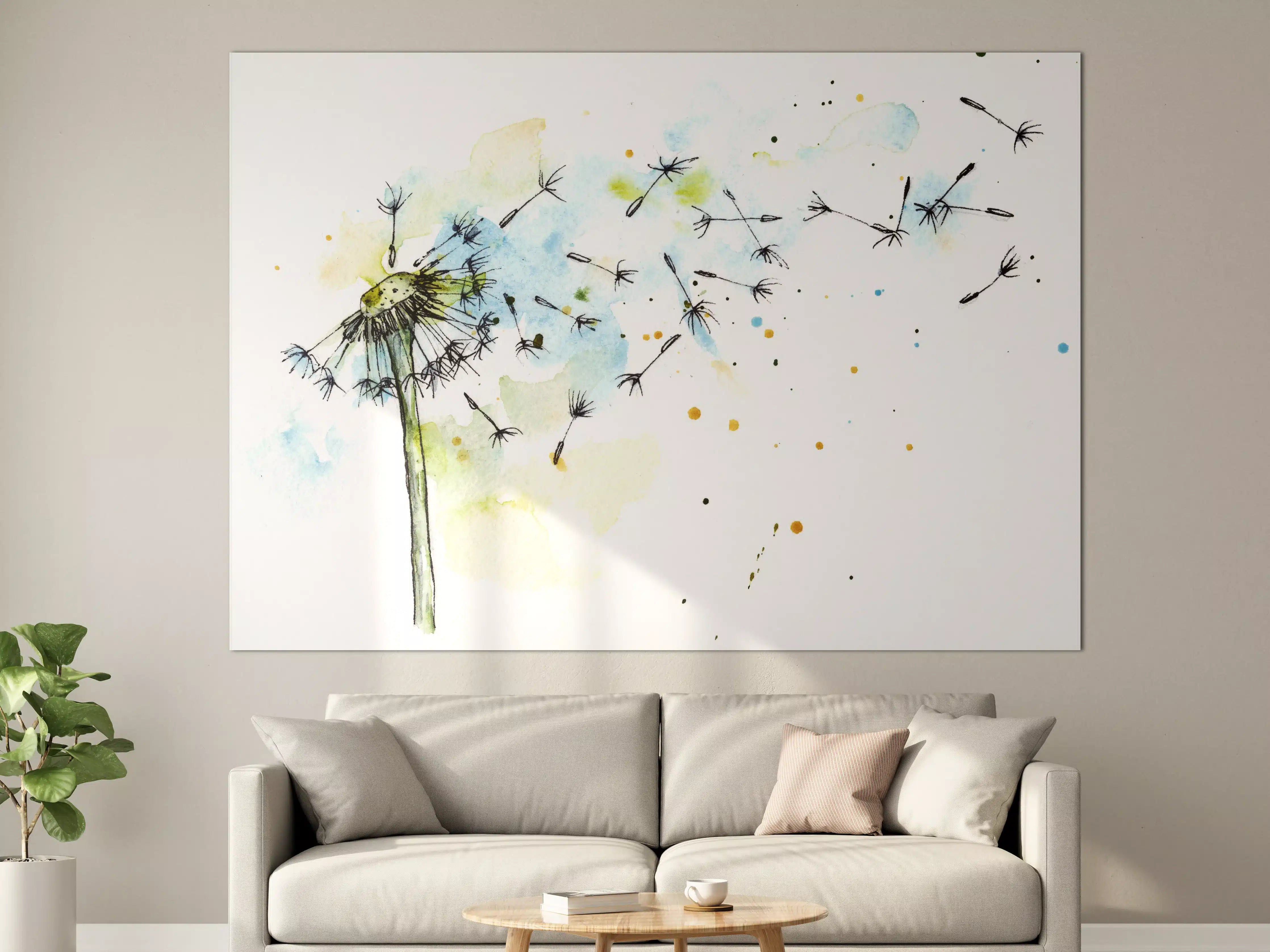 Große Wandbilder - Löwenzahn Aquarell