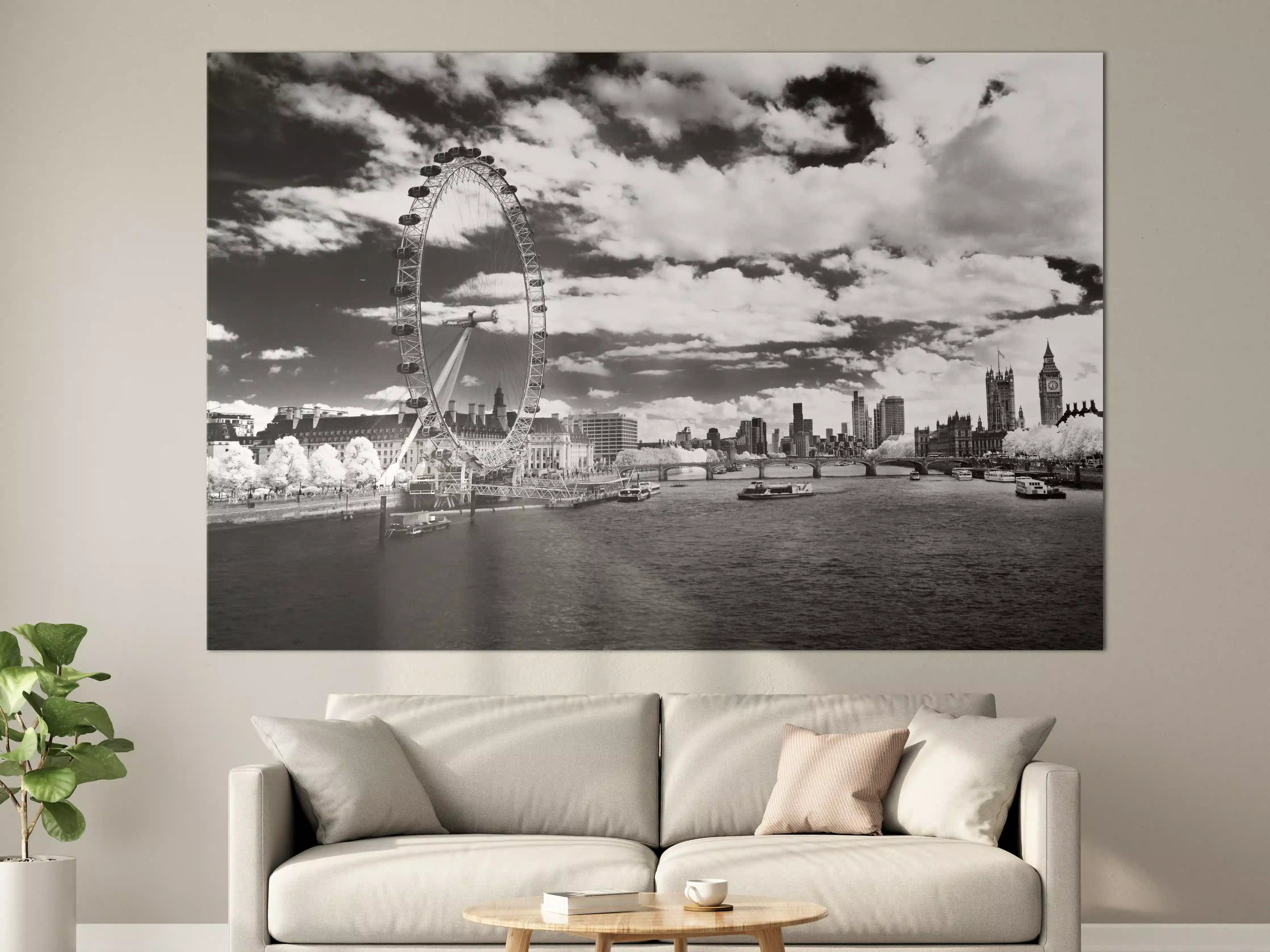 Große Wandbilder - London Skyline im Schwarzweiß-Motiv