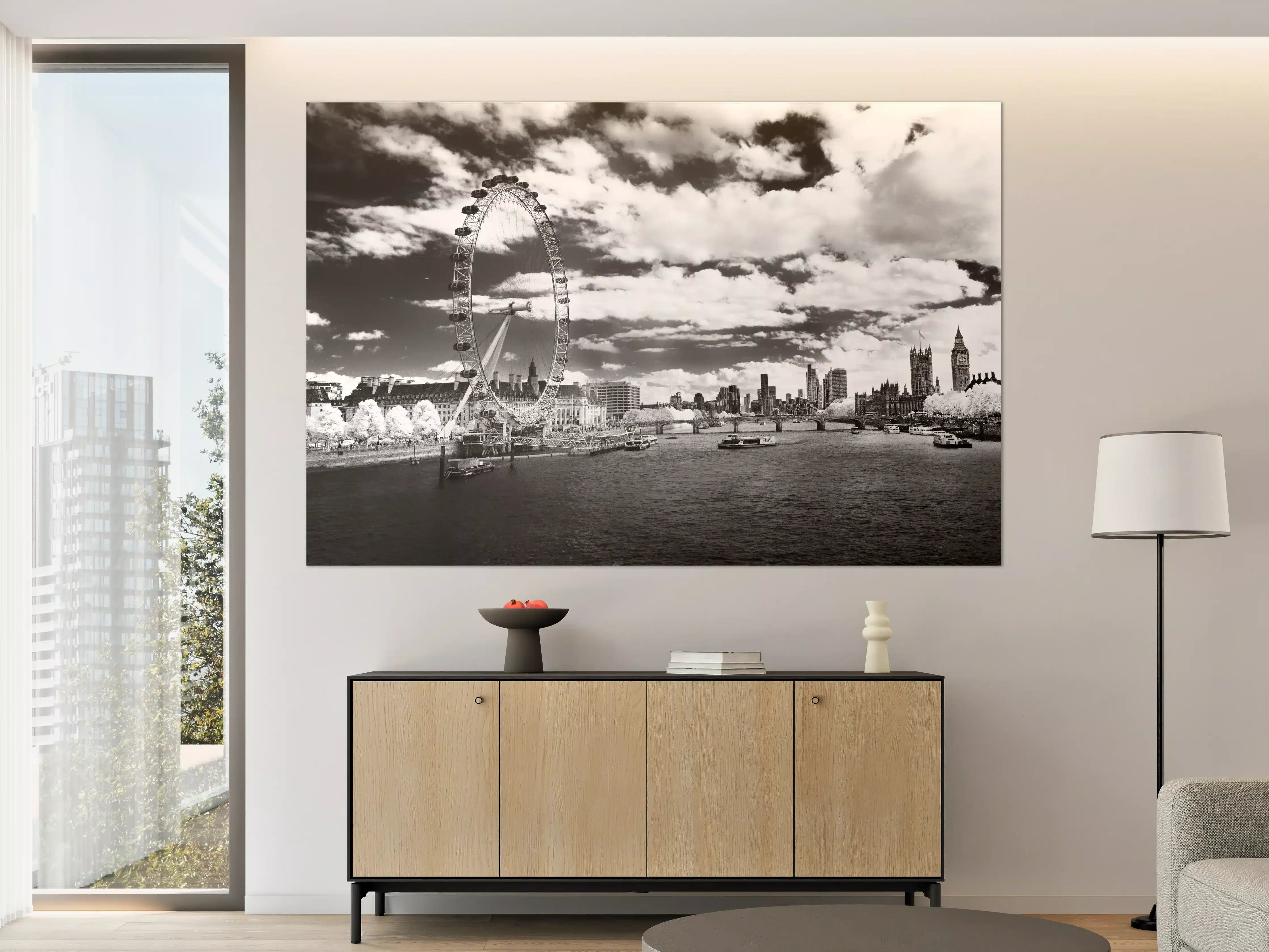 Große Wandbilder - London Skyline im Schwarzweiß-Motiv