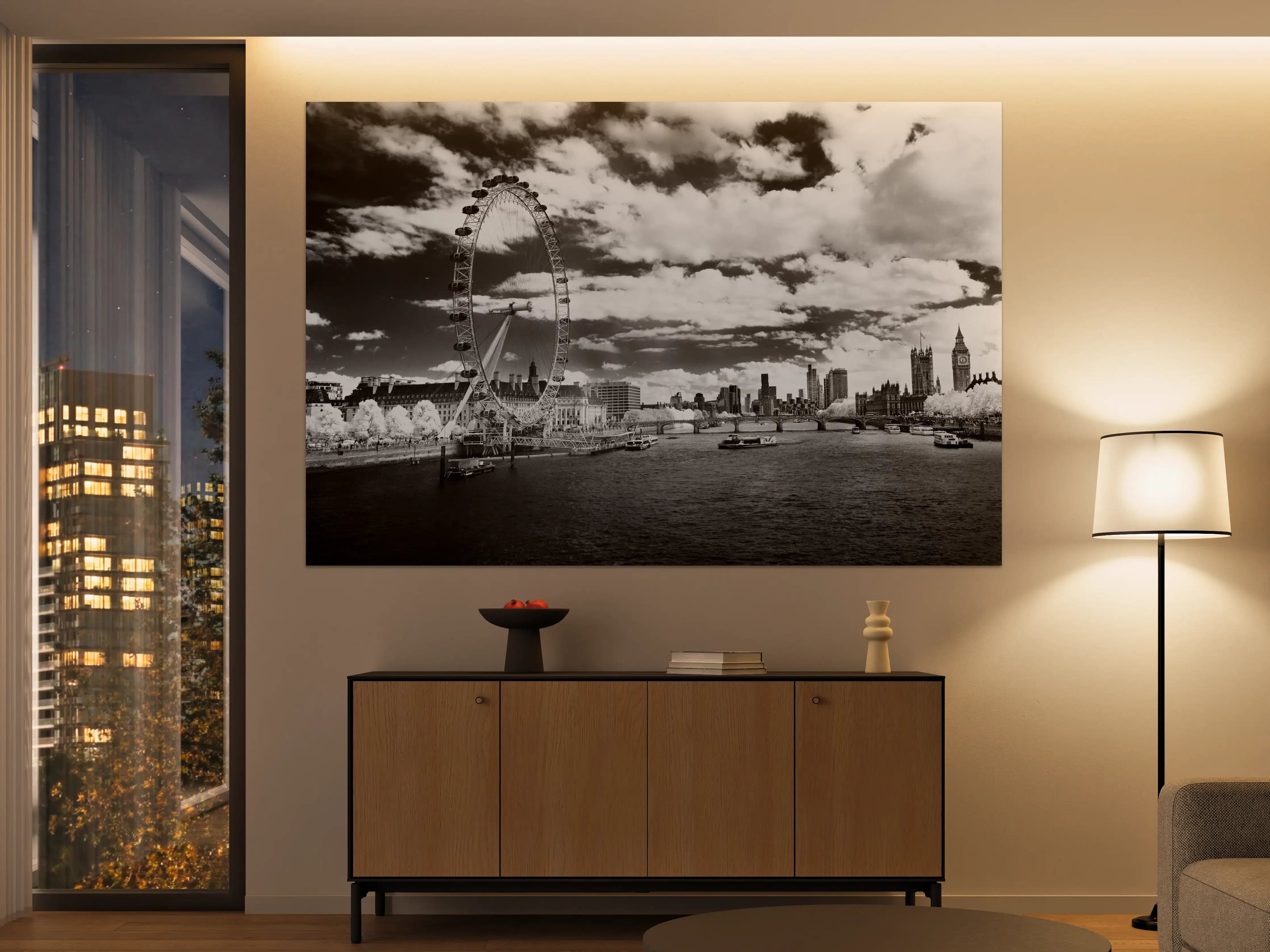 Große Wandbilder - London Skyline im Schwarzweiß-Motiv