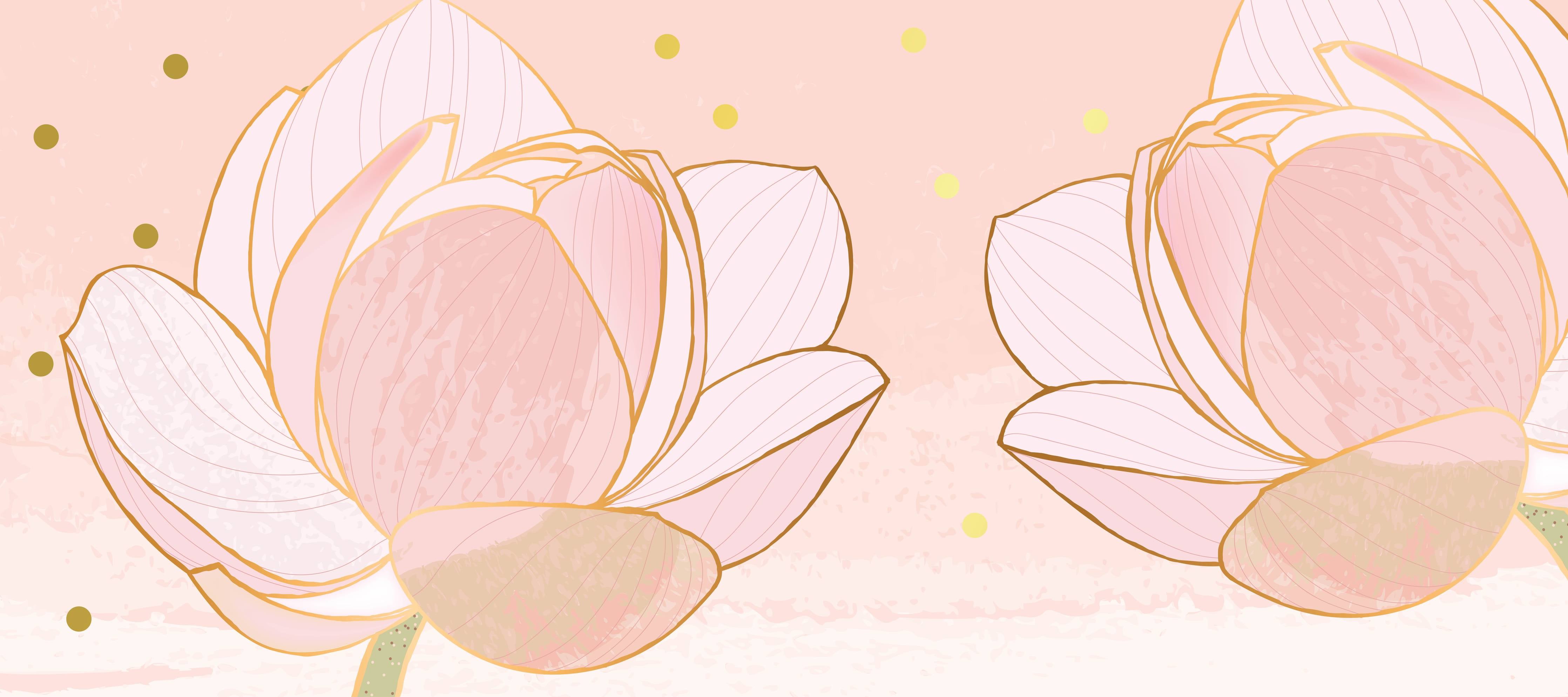 Große Wandbilder-Lotusblüte Rosa Gold Akzente