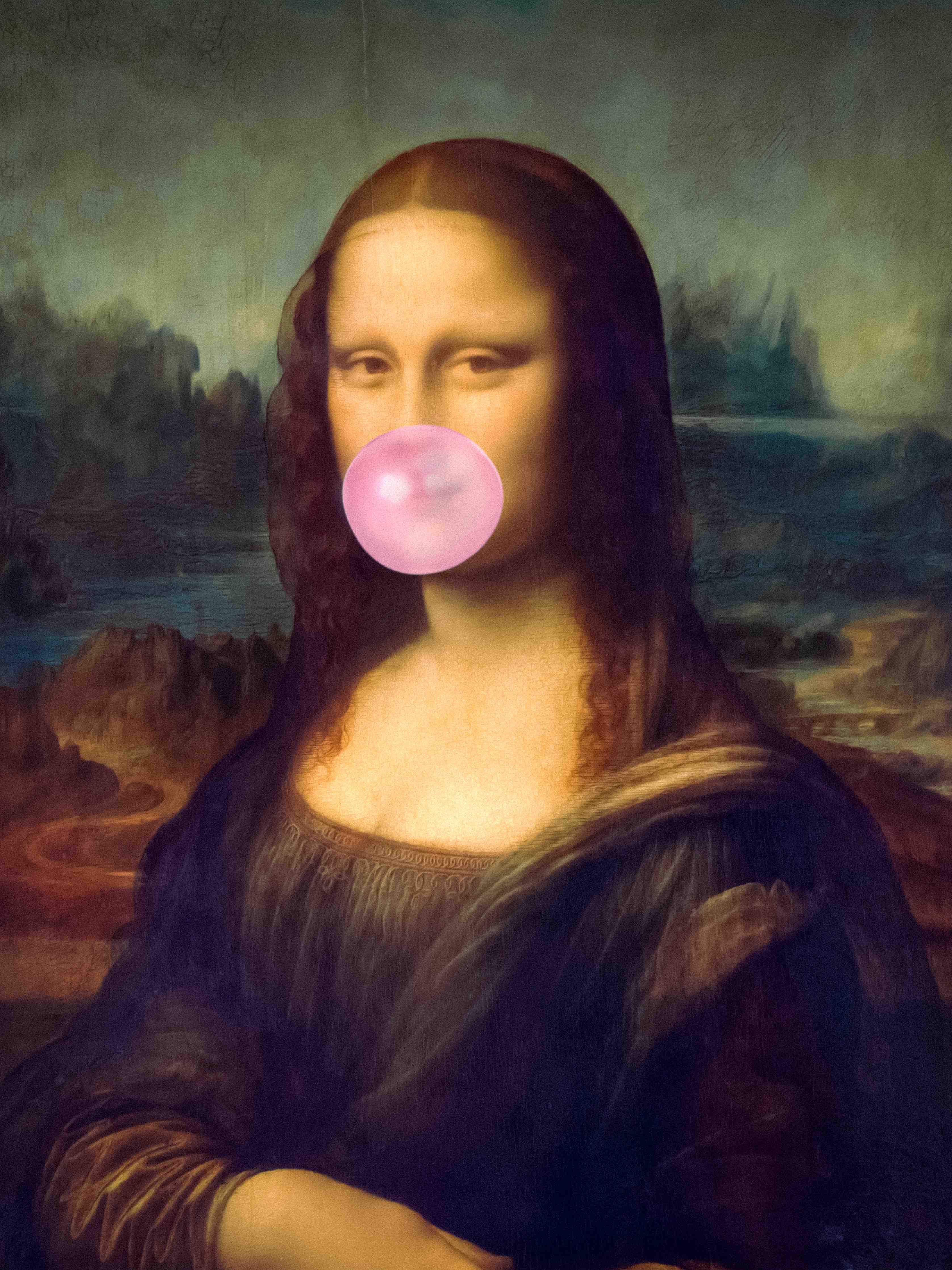 Große Wandbilder-Lustiges Mona Lisa Porträt
