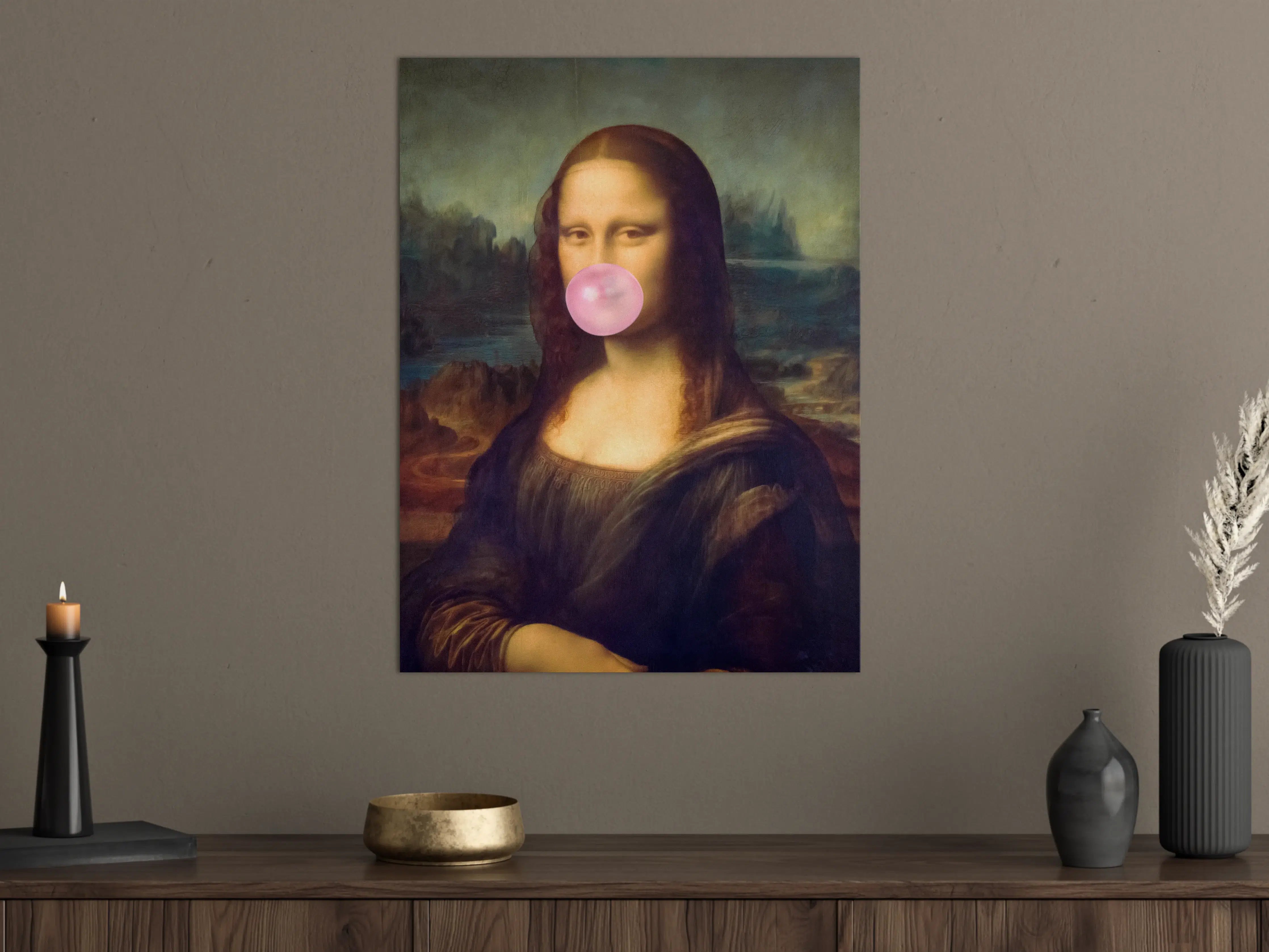 Große Wandbilder - Lustiges Mona Lisa Porträt