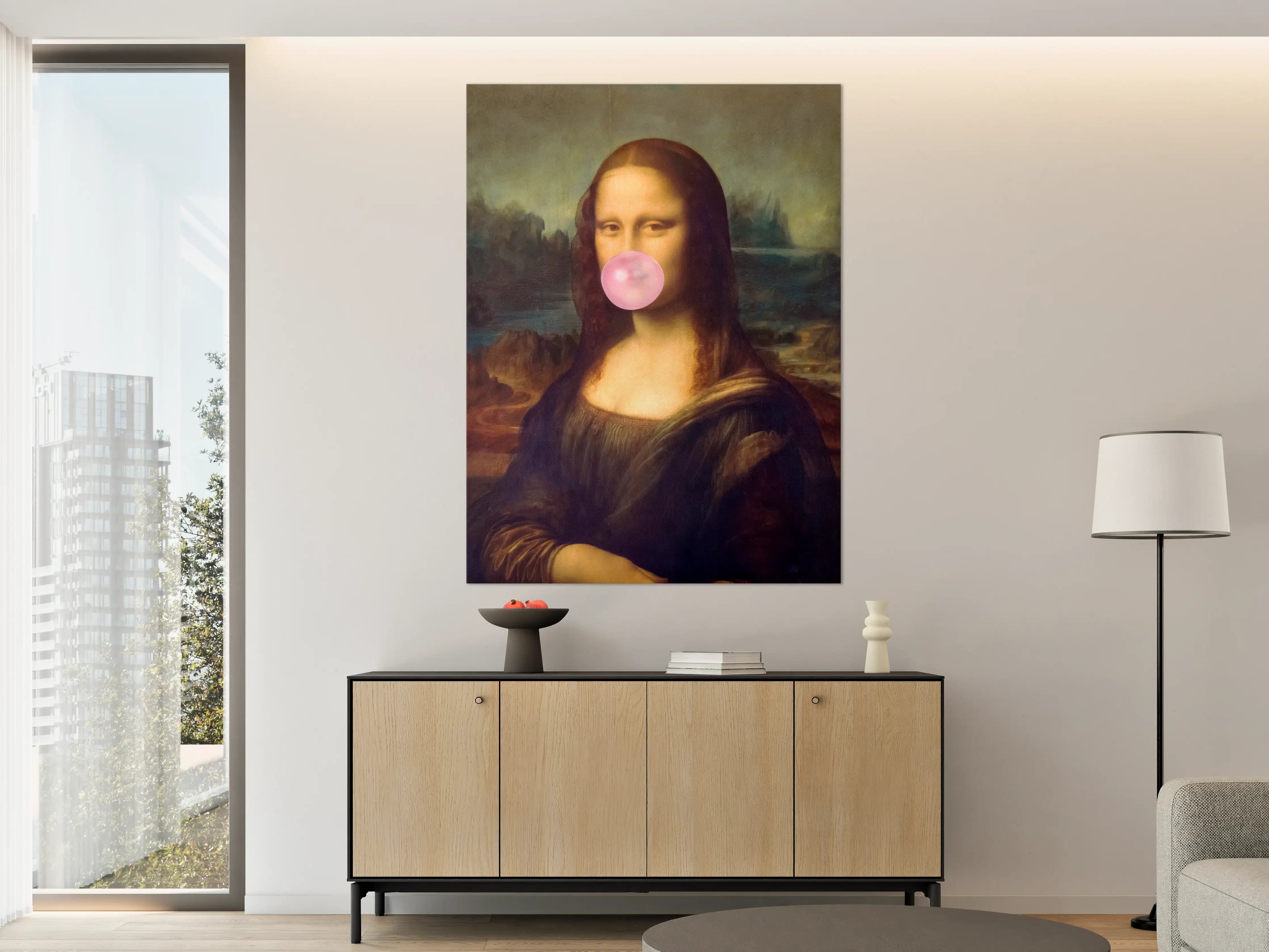 Große Wandbilder - Lustiges Mona Lisa Porträt