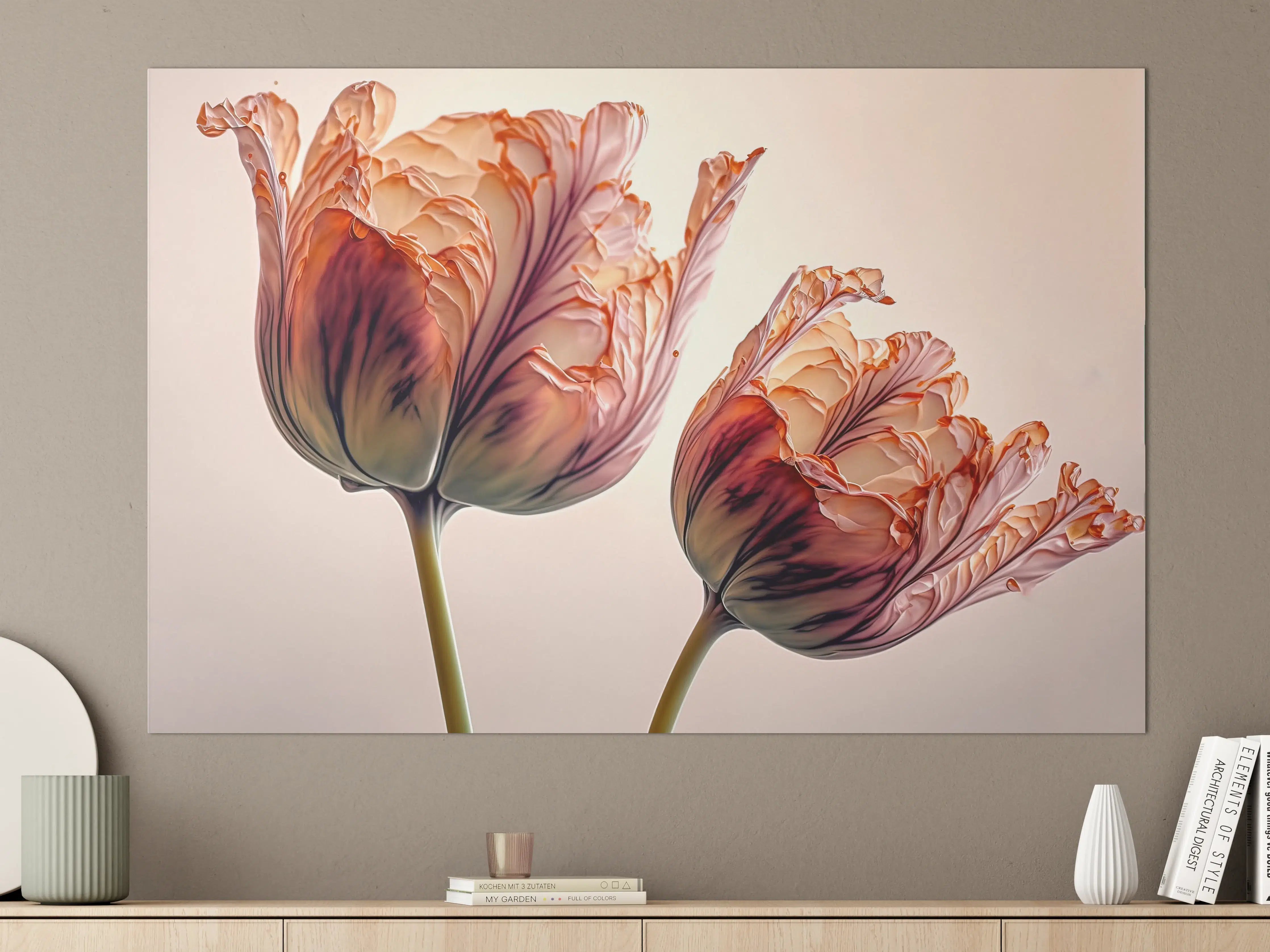 Große Wandbilder - Luxuriöse Abstrakte Tulpen Kunst