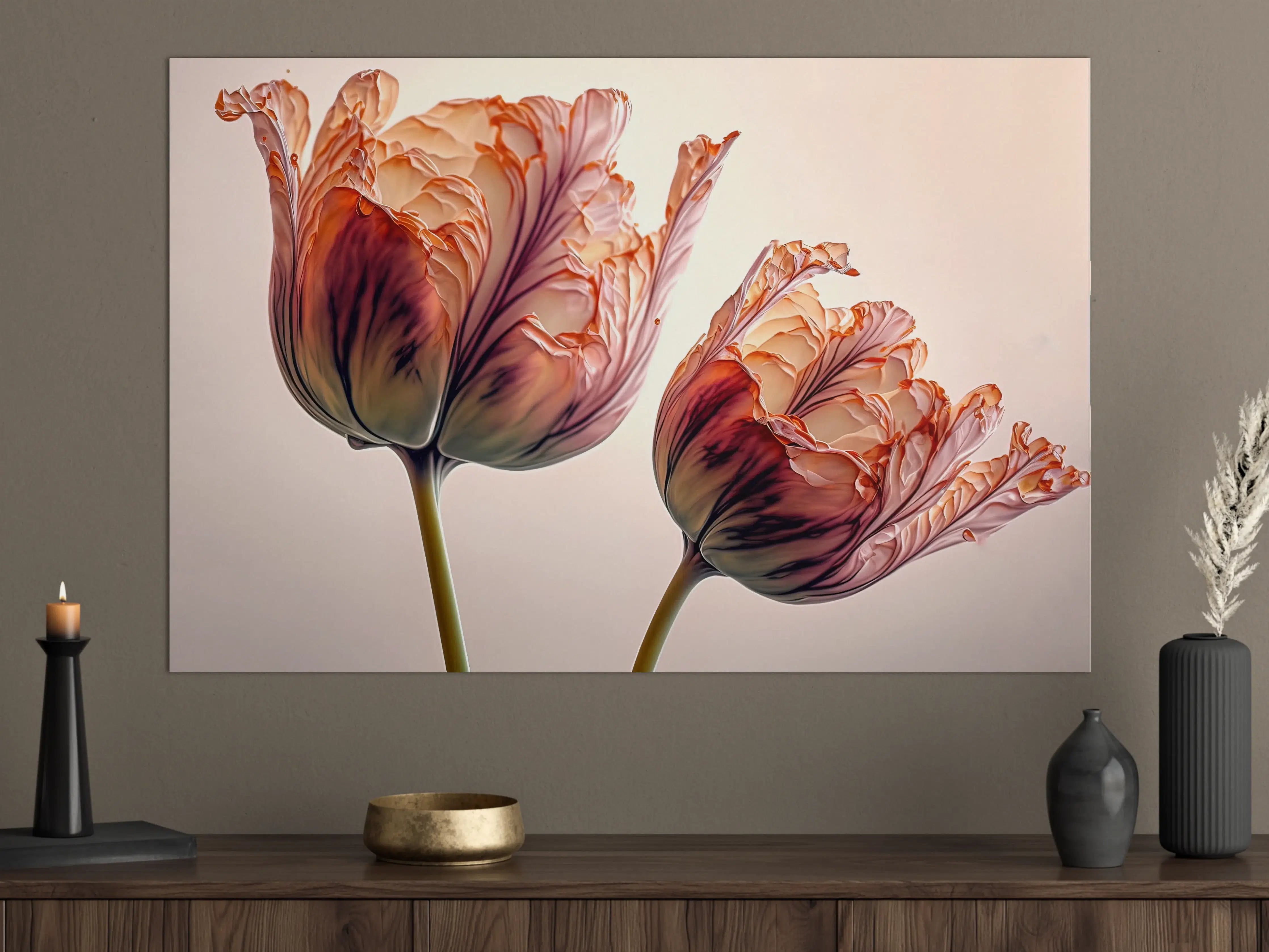 Große Wandbilder - Luxuriöse Abstrakte Tulpen Kunst
