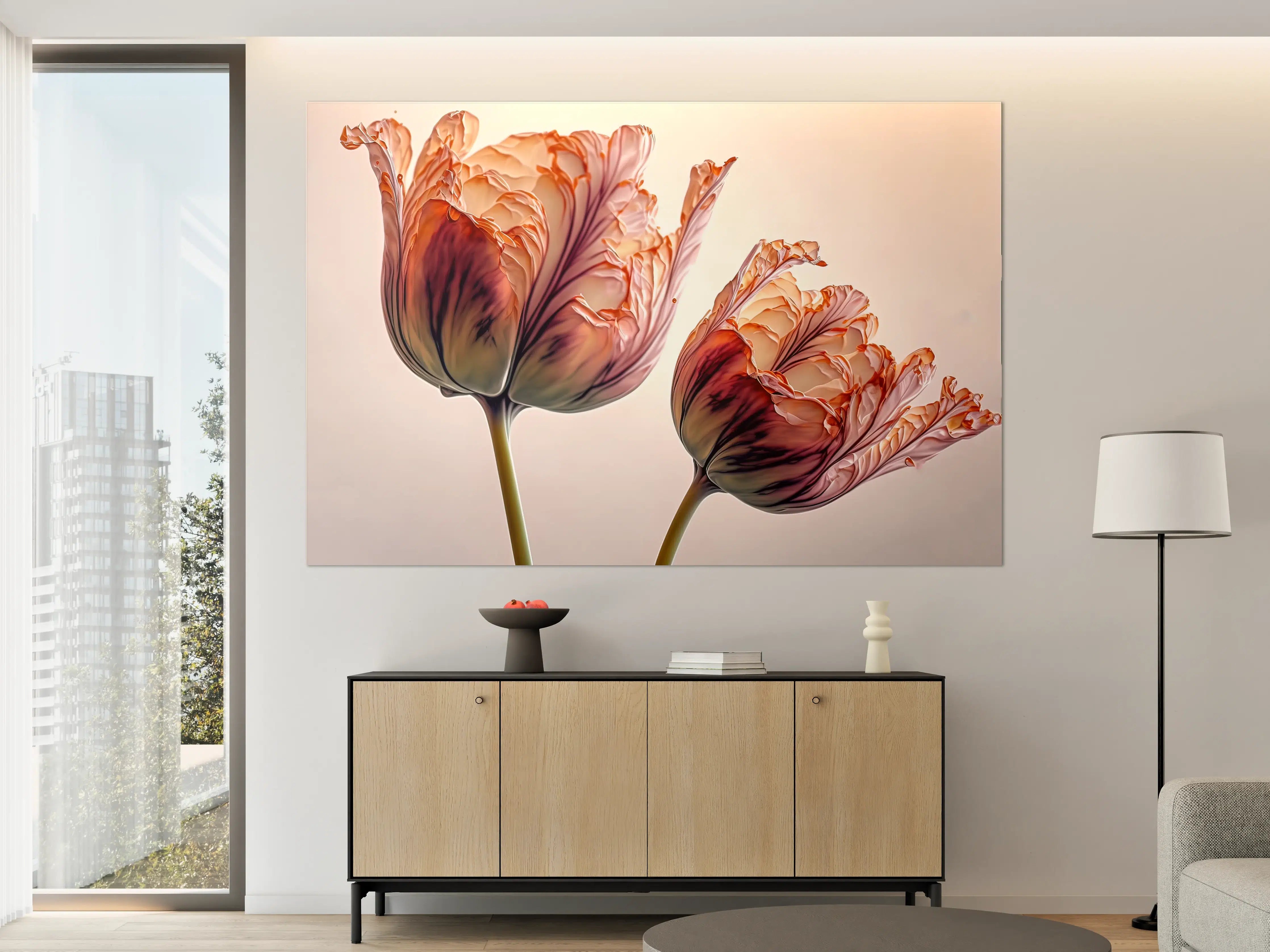 Große Wandbilder - Luxuriöse Abstrakte Tulpen Kunst