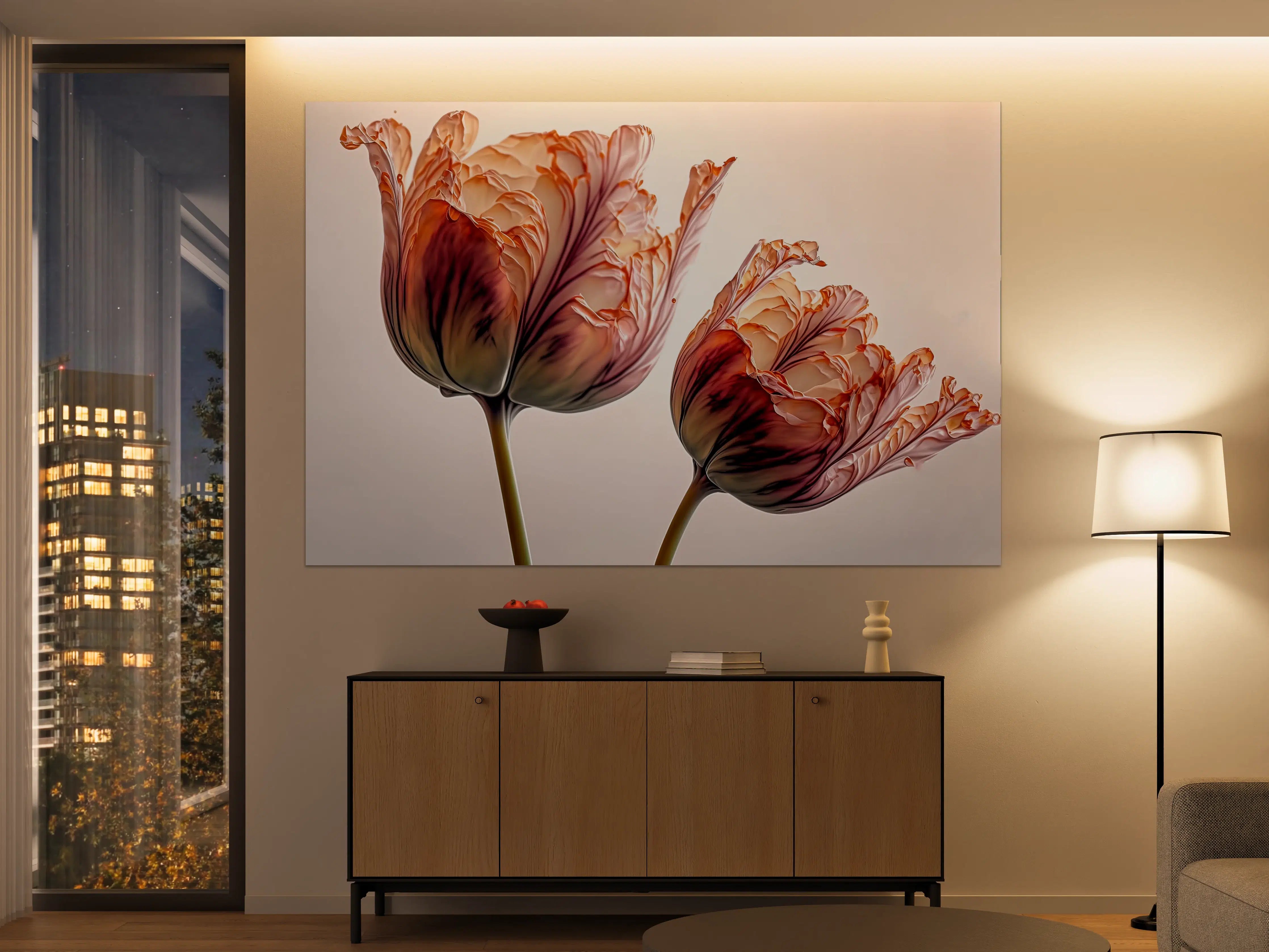 Große Wandbilder - Luxuriöse Abstrakte Tulpen Kunst